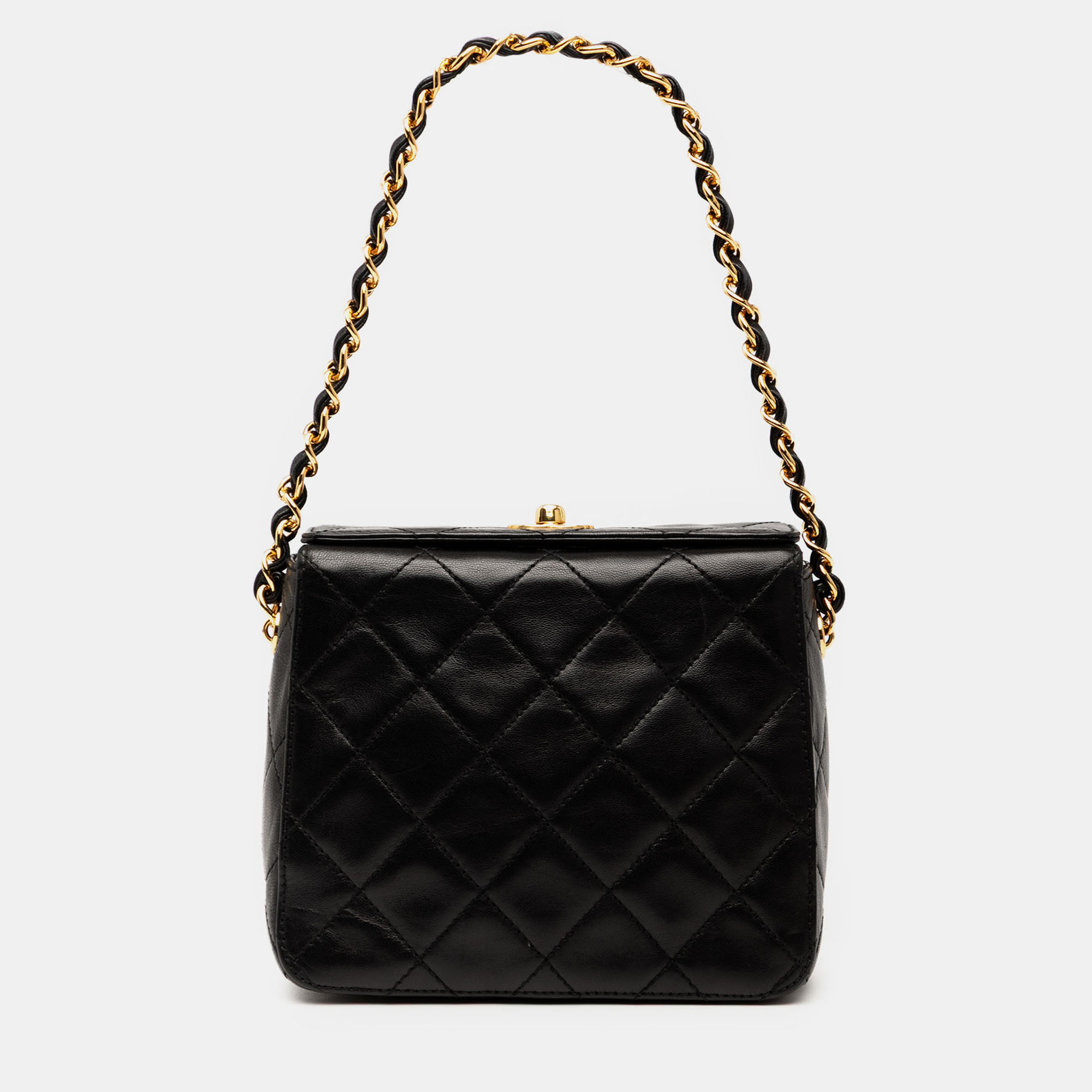 

Chanel Black CC Quilted Lambskin Turnlock Handbag