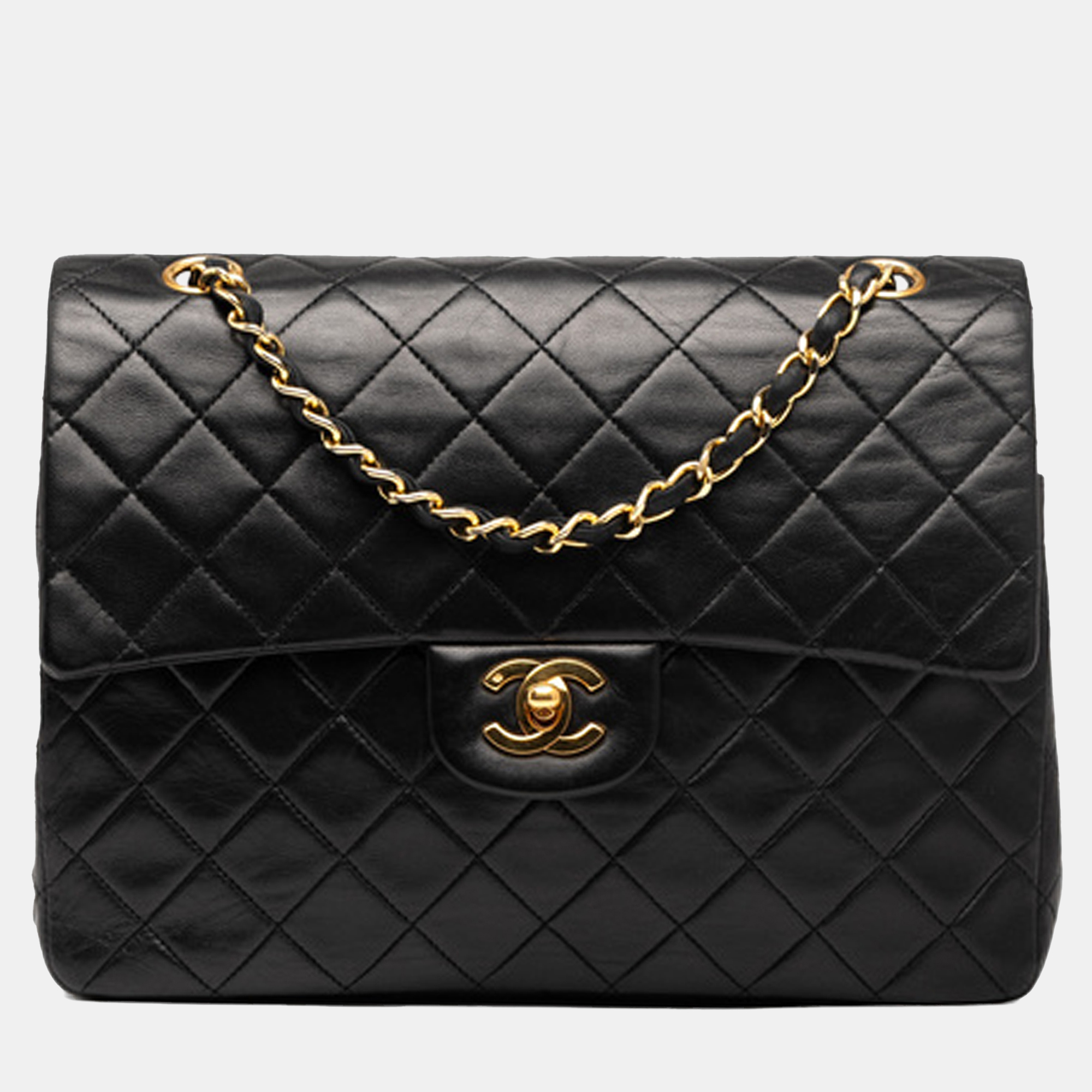 

Chanel Black Medium Tall Classic Lambskin Double Flap