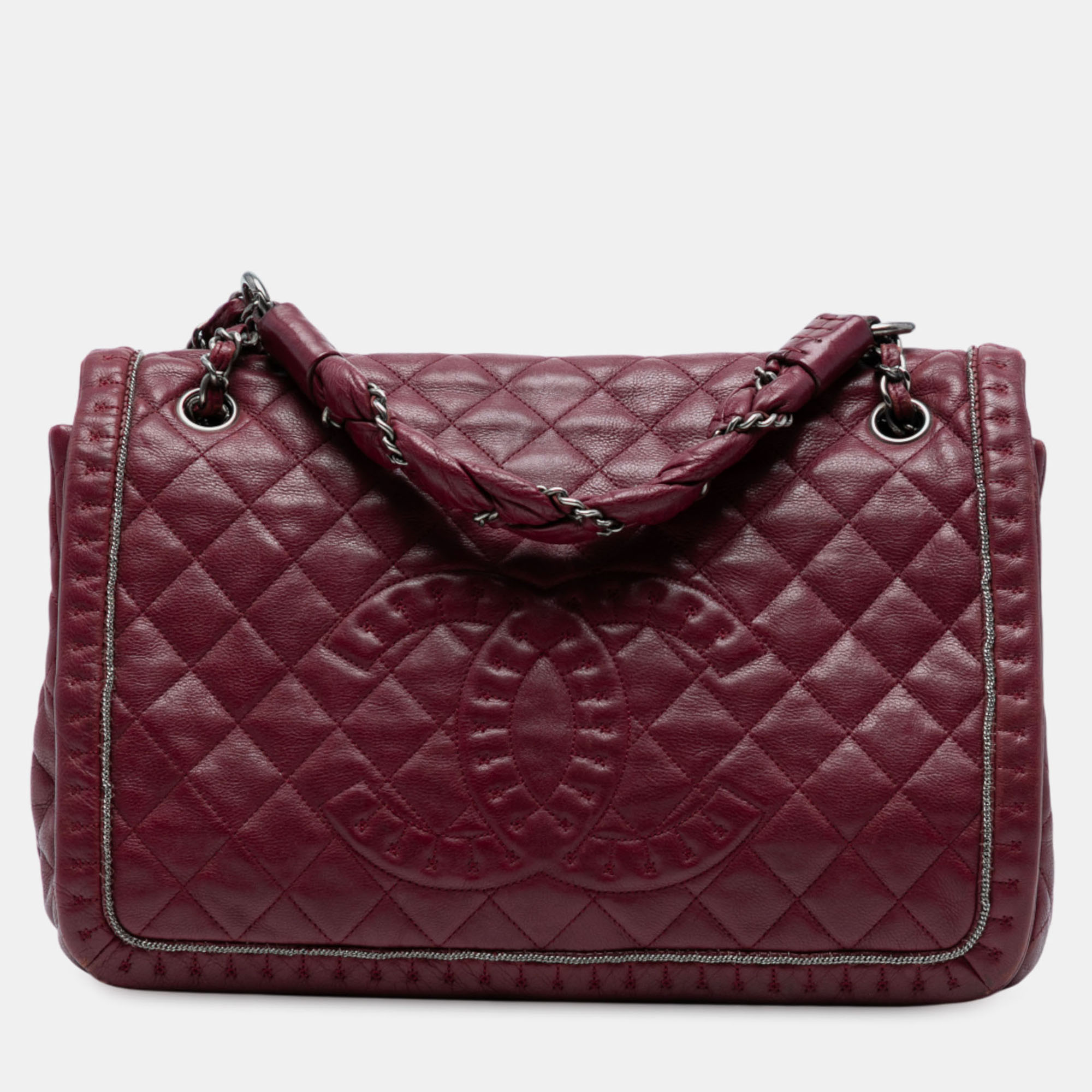 

Chanel Istanbul Accordion Flap Quilted Calfskin Leather Shoulder Bag, Red