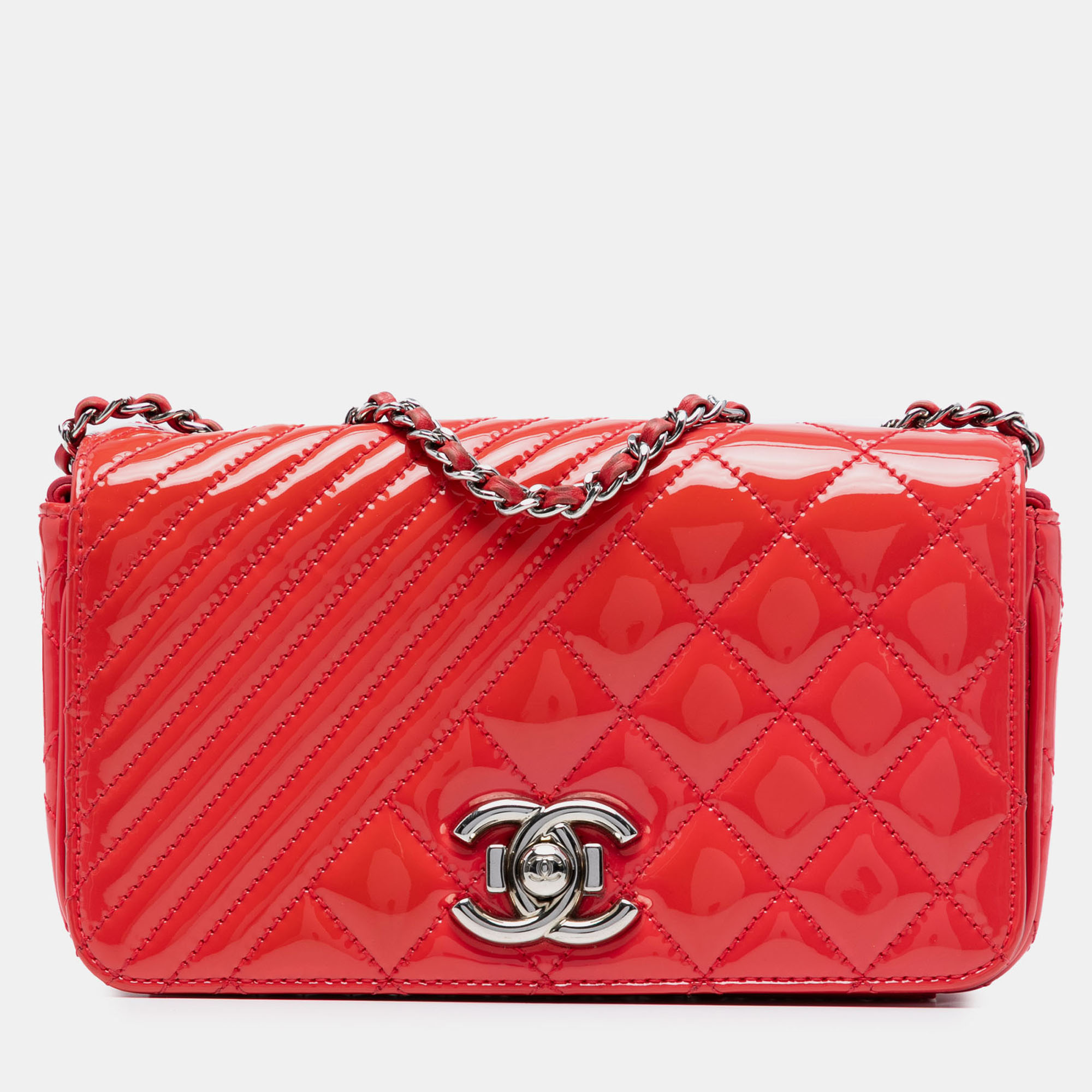 

Chanel Red Small Patent Coco Boy Flap