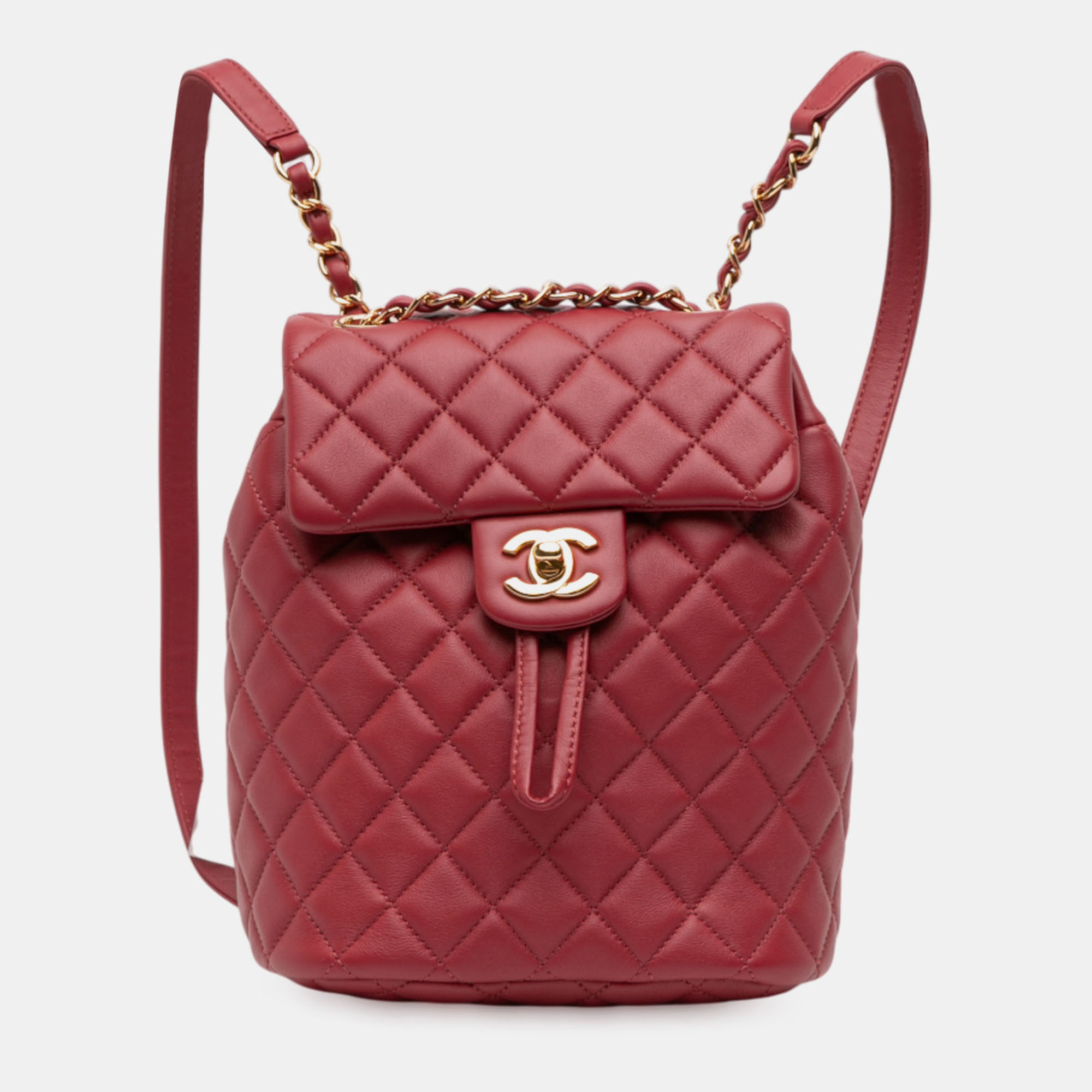 

Chanel Quilted Urban Spirit Mini Lambskin Leather Backpack, Red