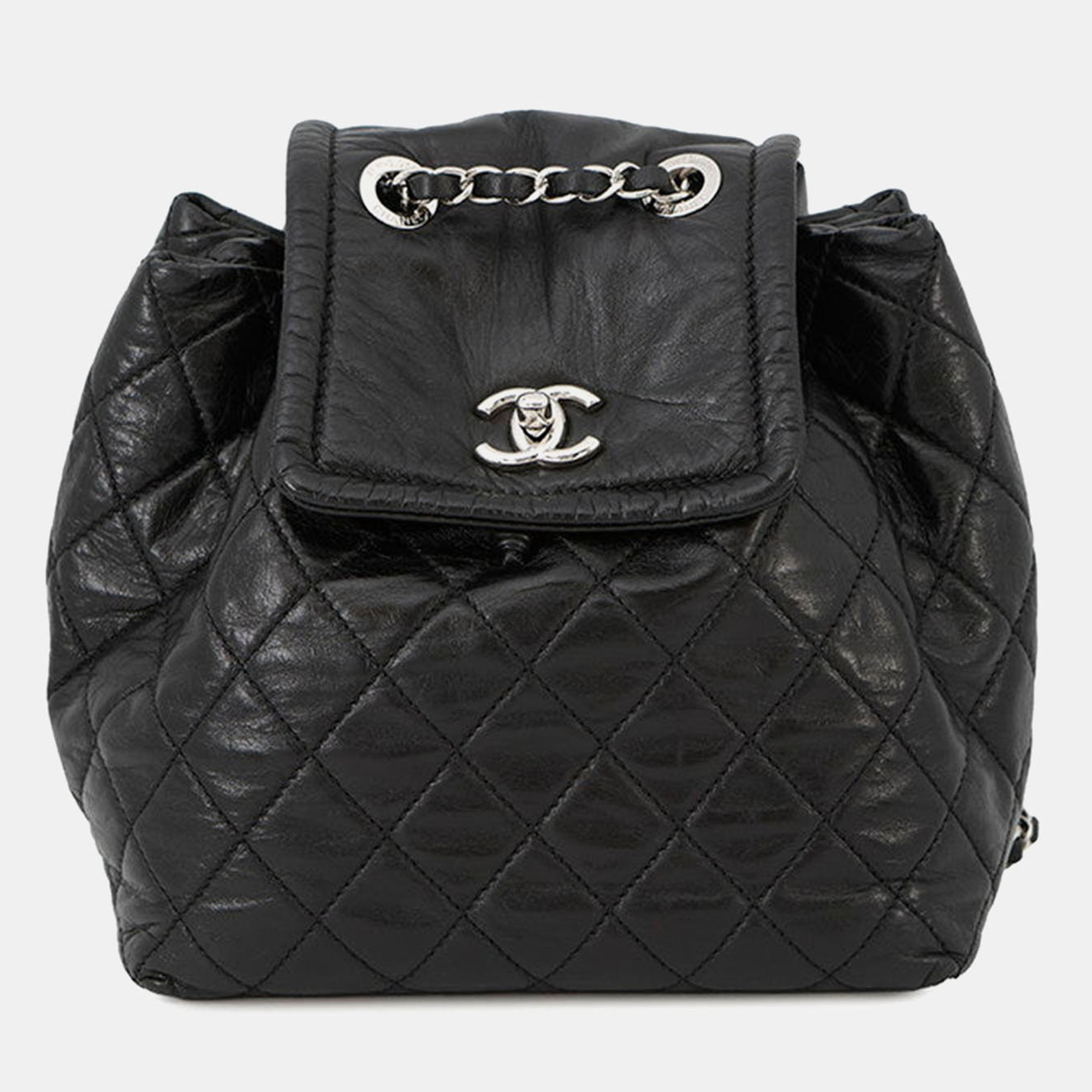 Pre-owned Chanel Matelasse Beijing Backpack Black Leather