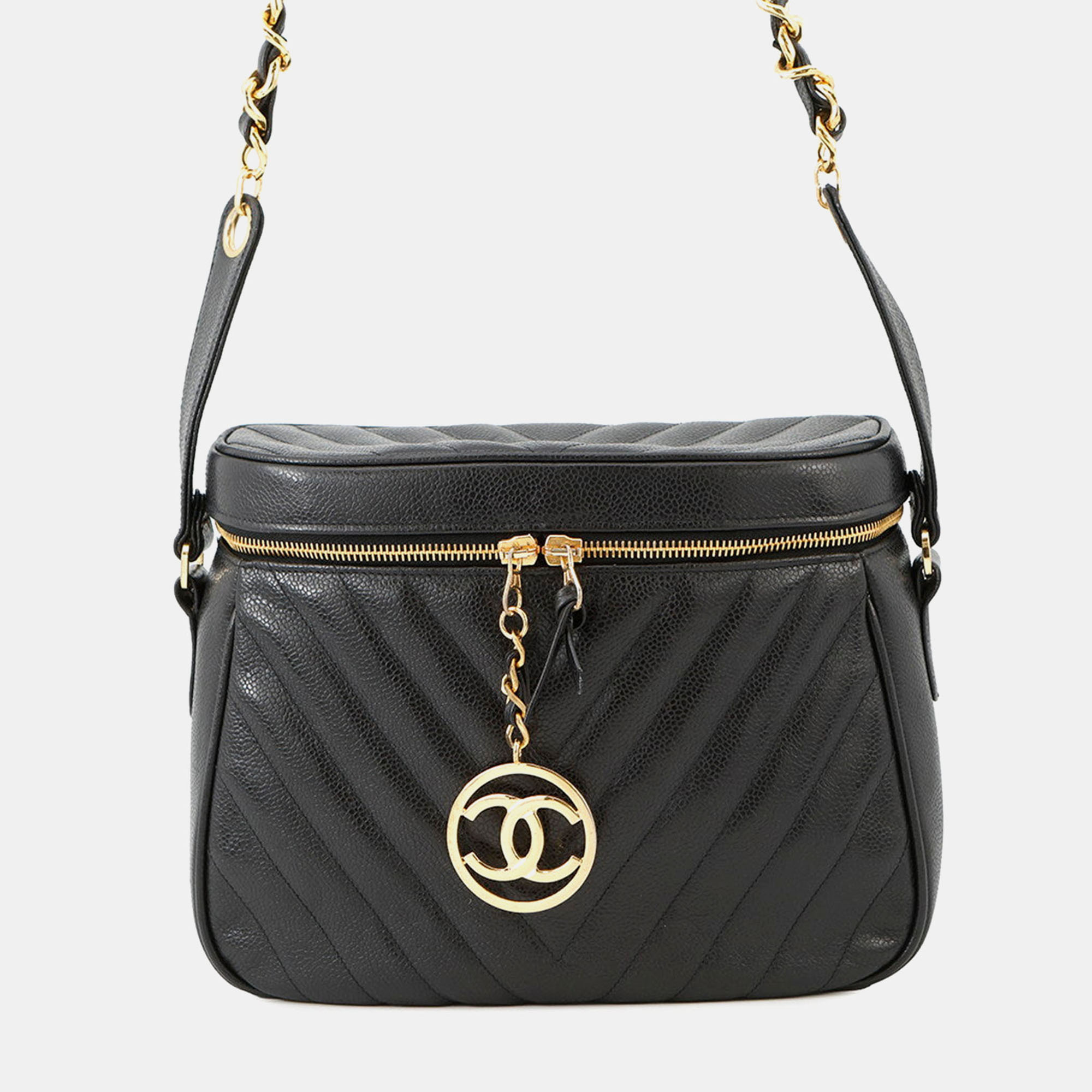 

Chanel V Stitch Chain shoulder Black Caviar Leather