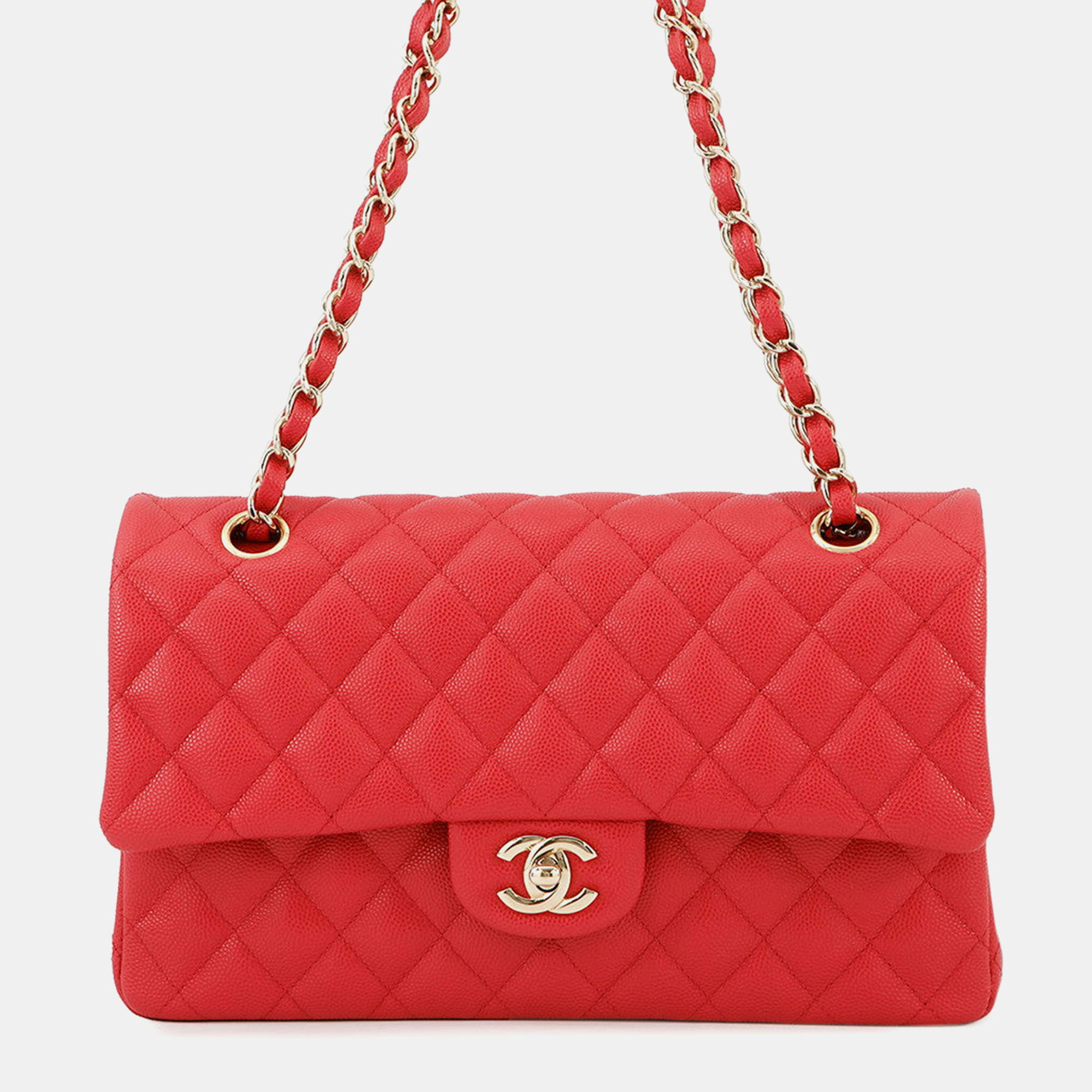 

Chanel Matelasse Double Flap Chain shoulder Red Caviar Leather