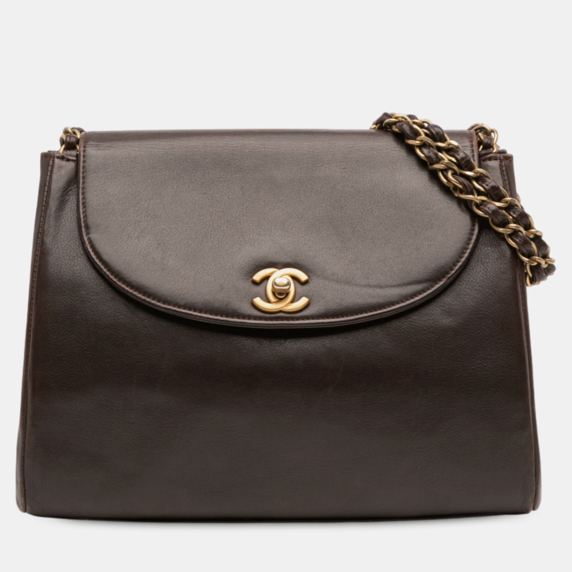 

Chanel CC Lambskin Chain Shoulder Bag, Brown