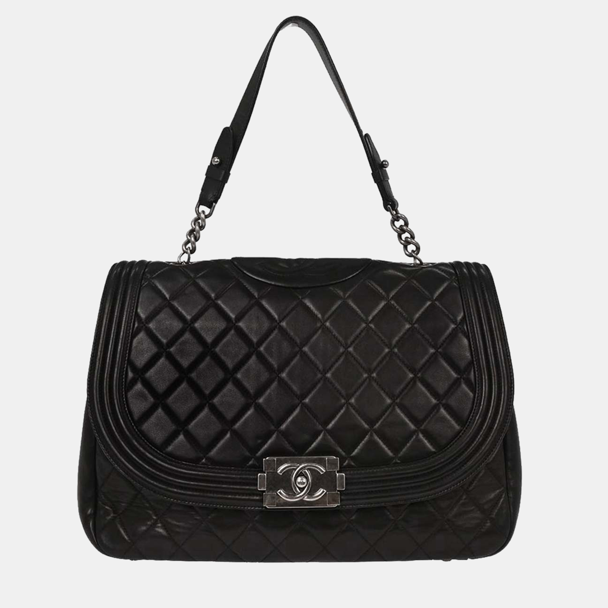 

Chanel Black Lambskin Antik Boy Flap Handbag