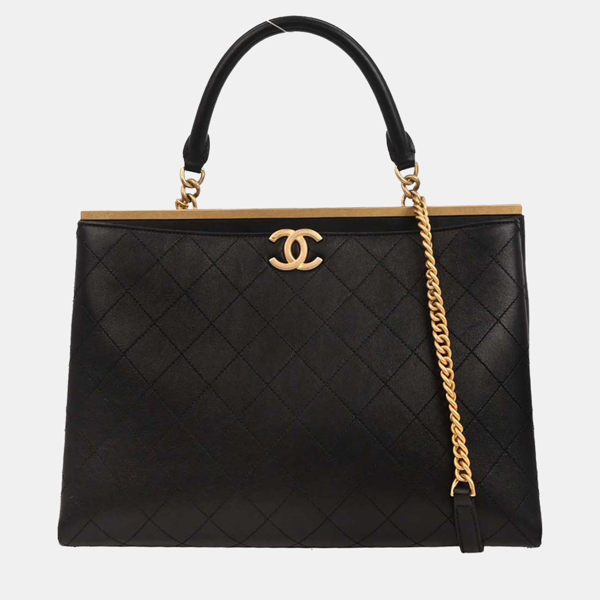 

Chanel Black Coco Luxe Calfskin 2way Handbag