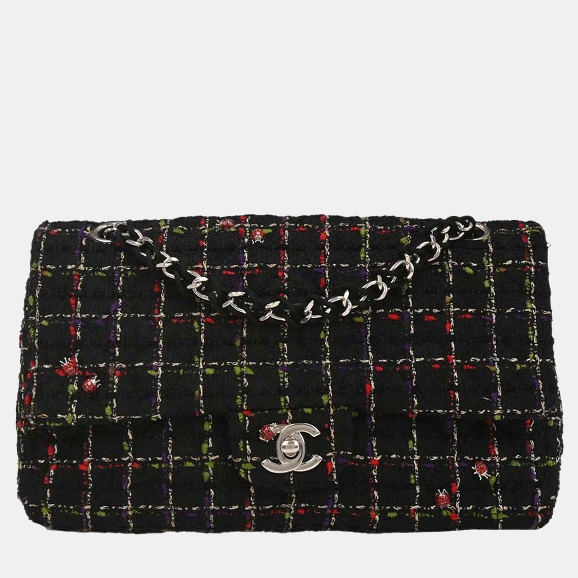 

Chanel Black Tweed Ladybug Shoulder Bag