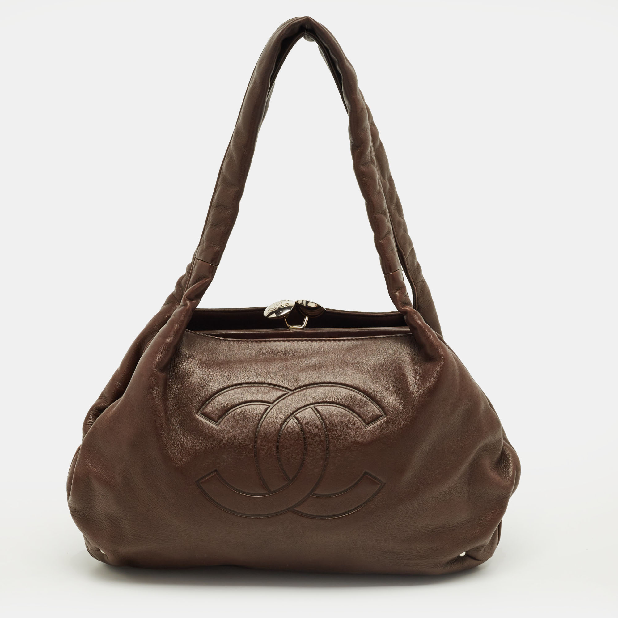 

Chanel Dark Brown Leather Frame Shoulder Bag