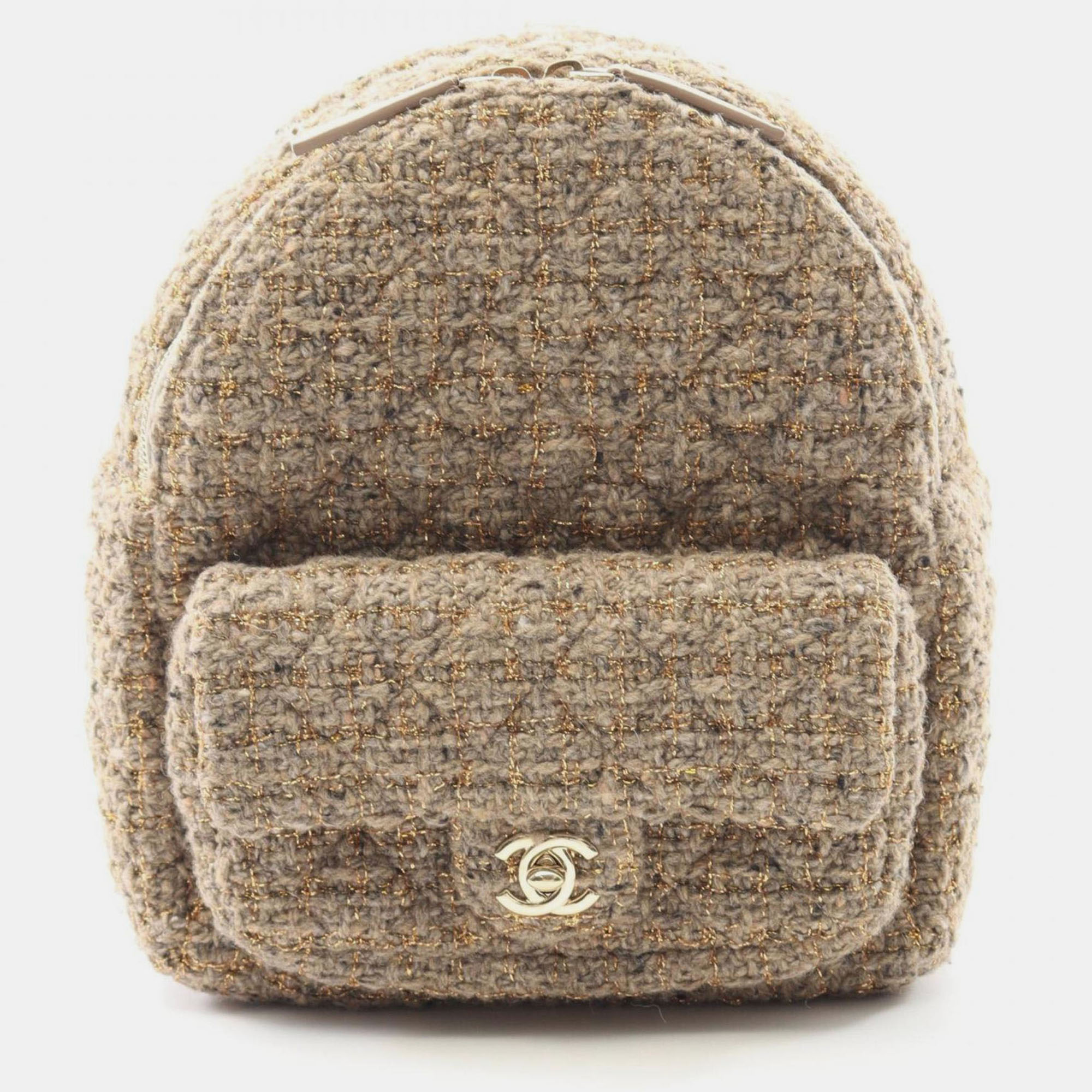 

Chanel Matelasse Backpack Fabric Leather Beige