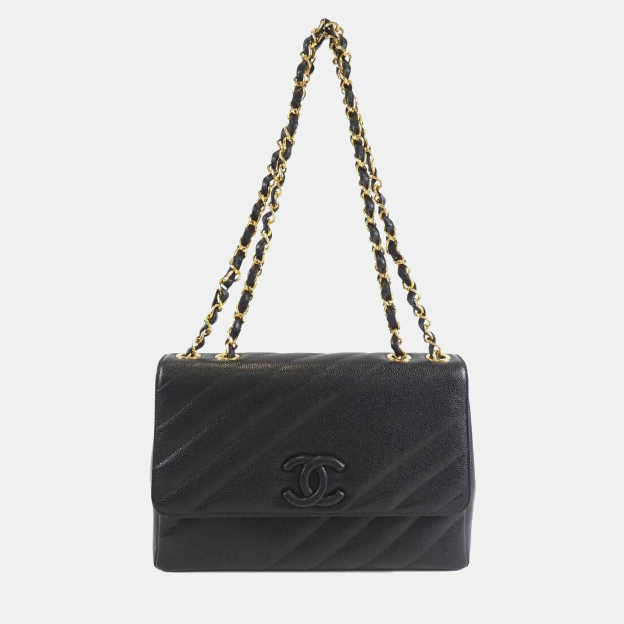 

Chanel Black Calf Leather Shoulder Bag