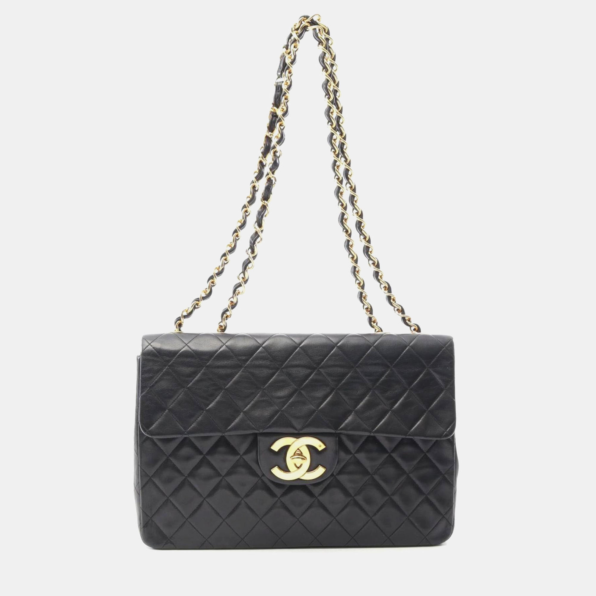 

Chanel Deca Matelasse 34 Shoulder Bag Lambskin Sheepskin Black