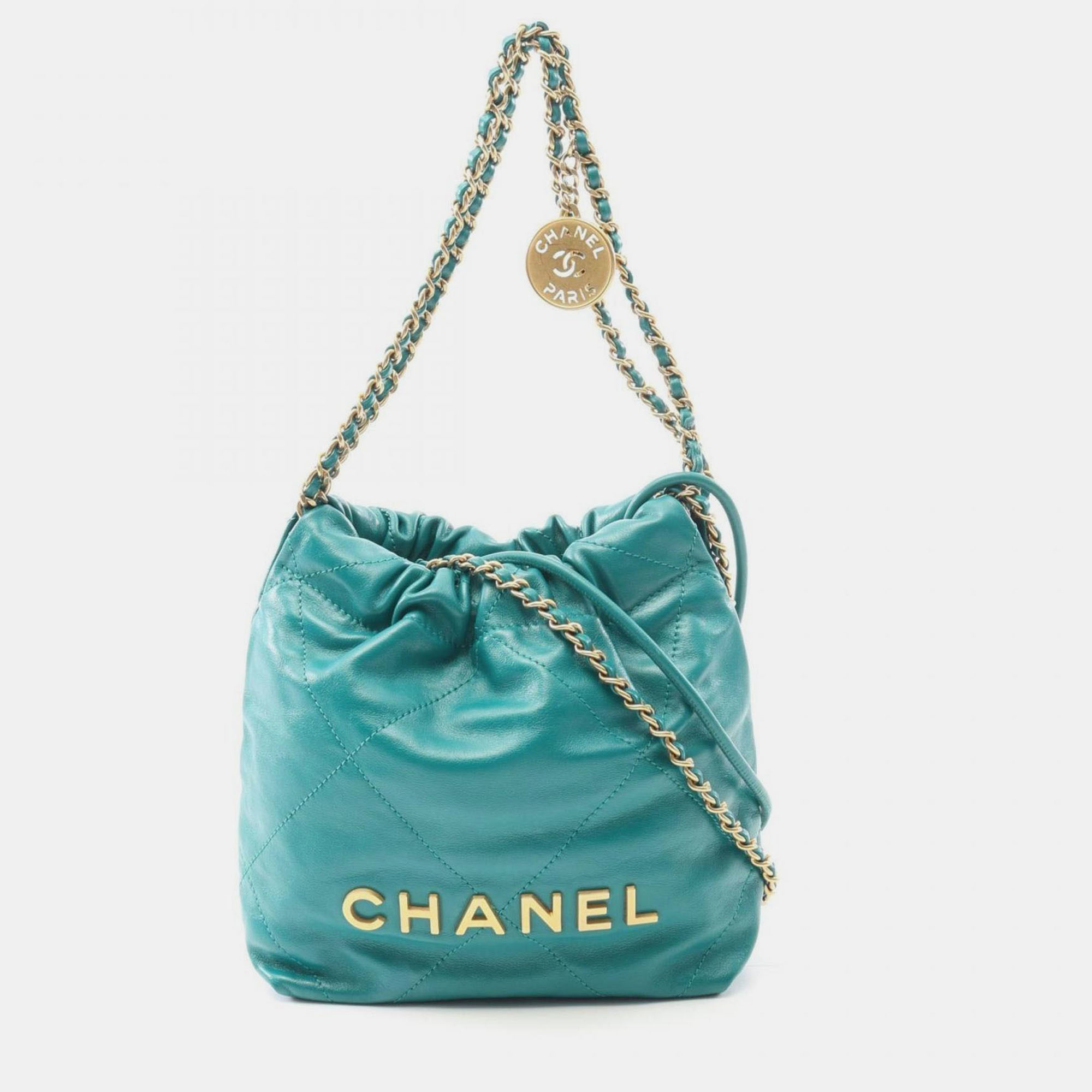 

Chanel 22 Mini Shoulder Bag In Lambskin Sheep Leather Green