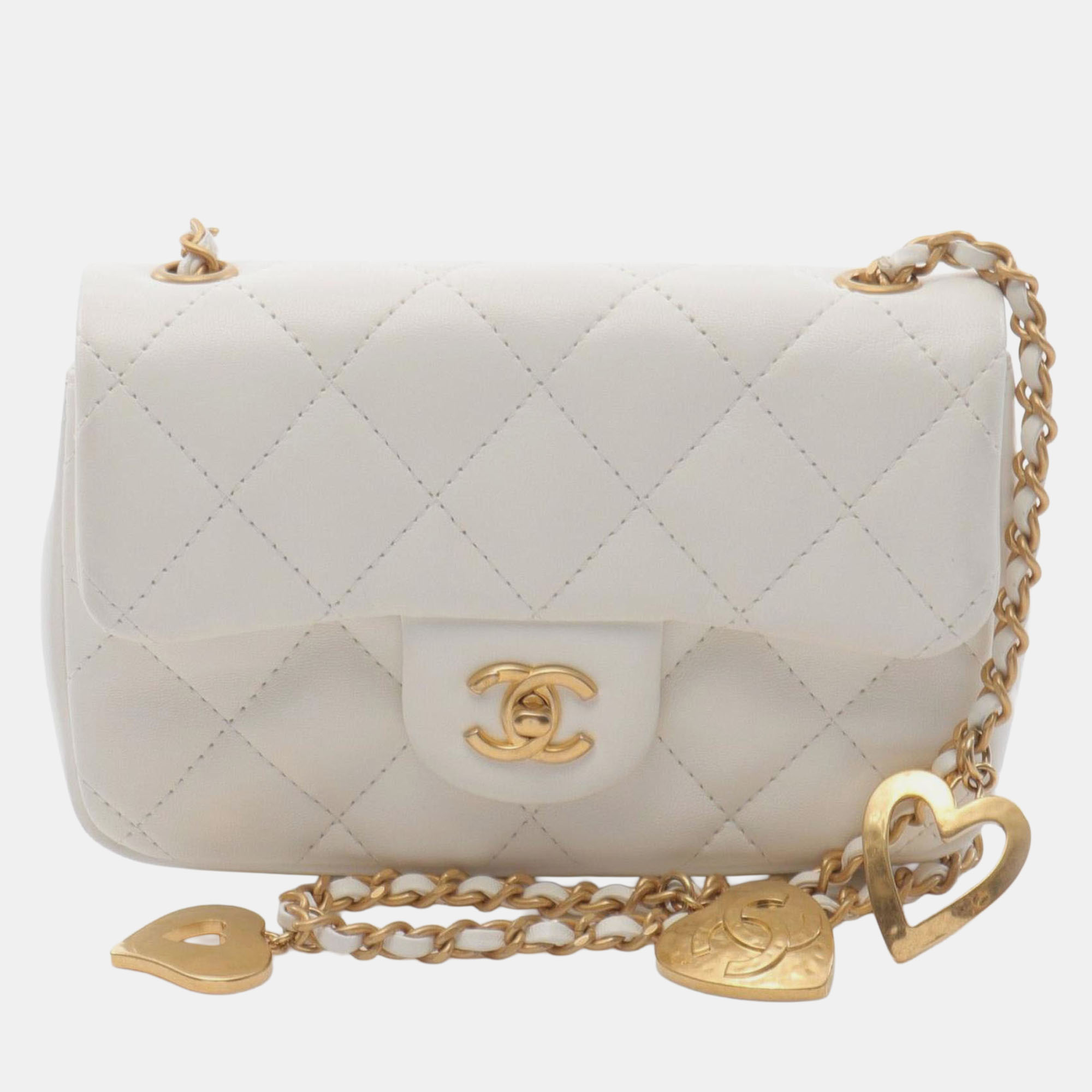 

Chanel Mini Matelasse Shoulder Bag Lambskin Leather White