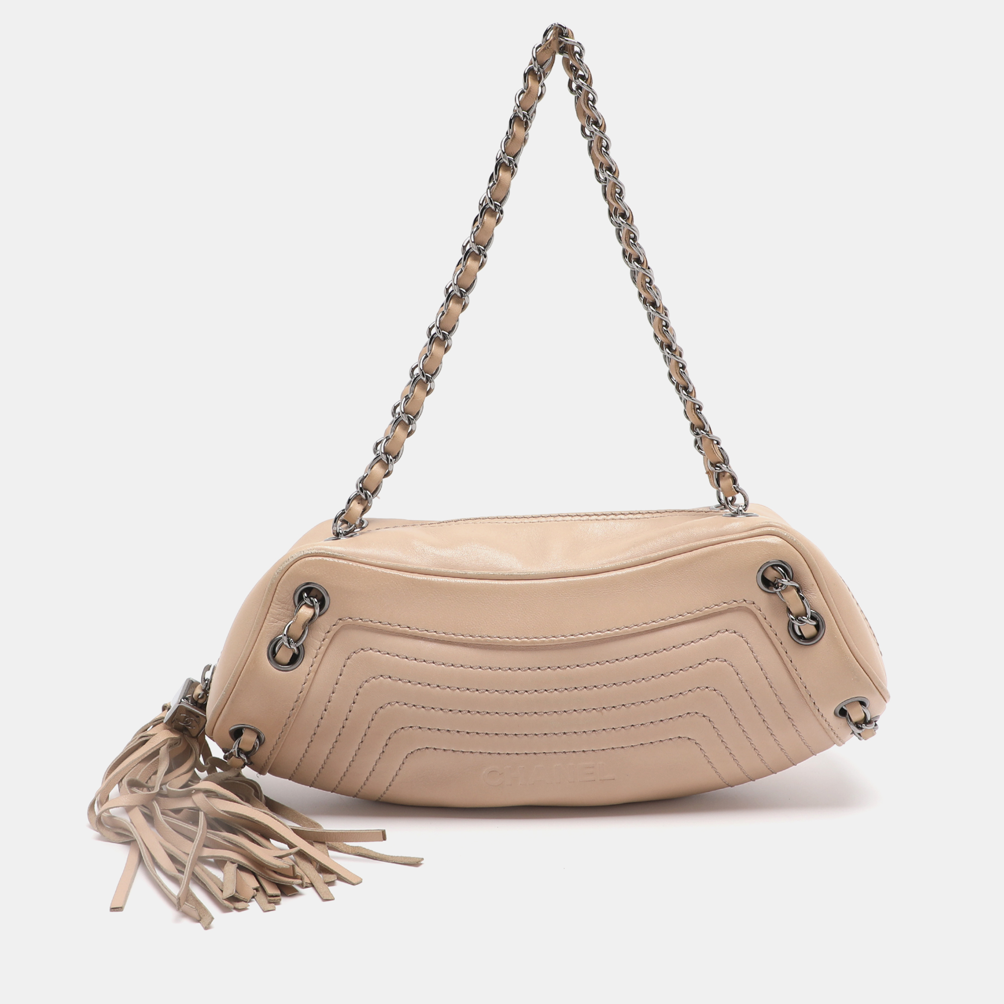 

Chanel Beige Leather LAX Chain Shoulder Bag