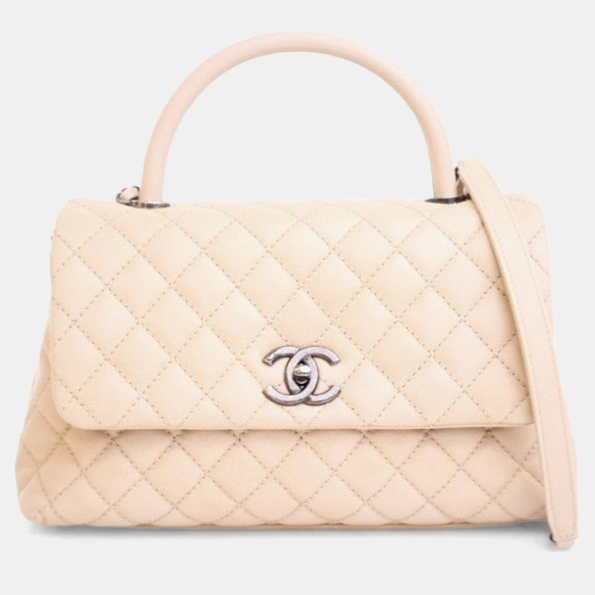 

Chanel Medium Caviar Coco Handle Bag, Beige
