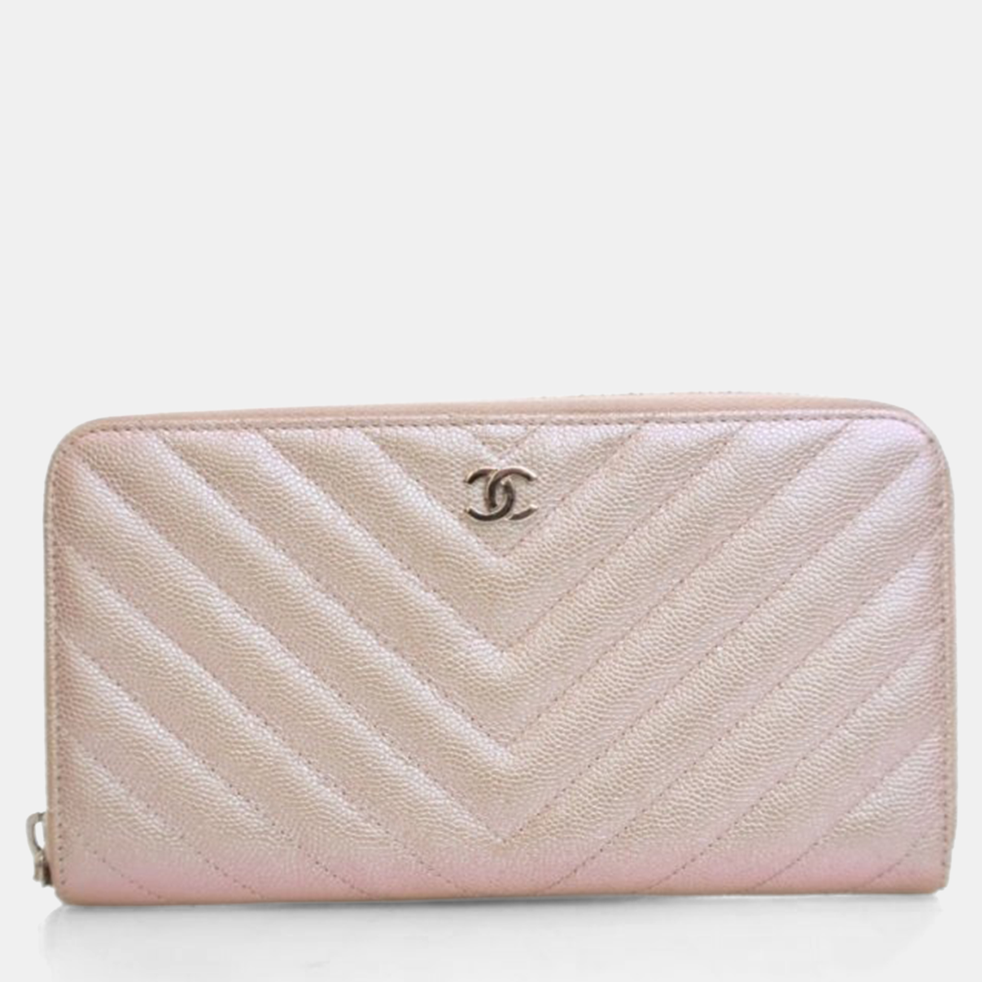 

Chanel Caviar CC Long Zip Wallet, Pink