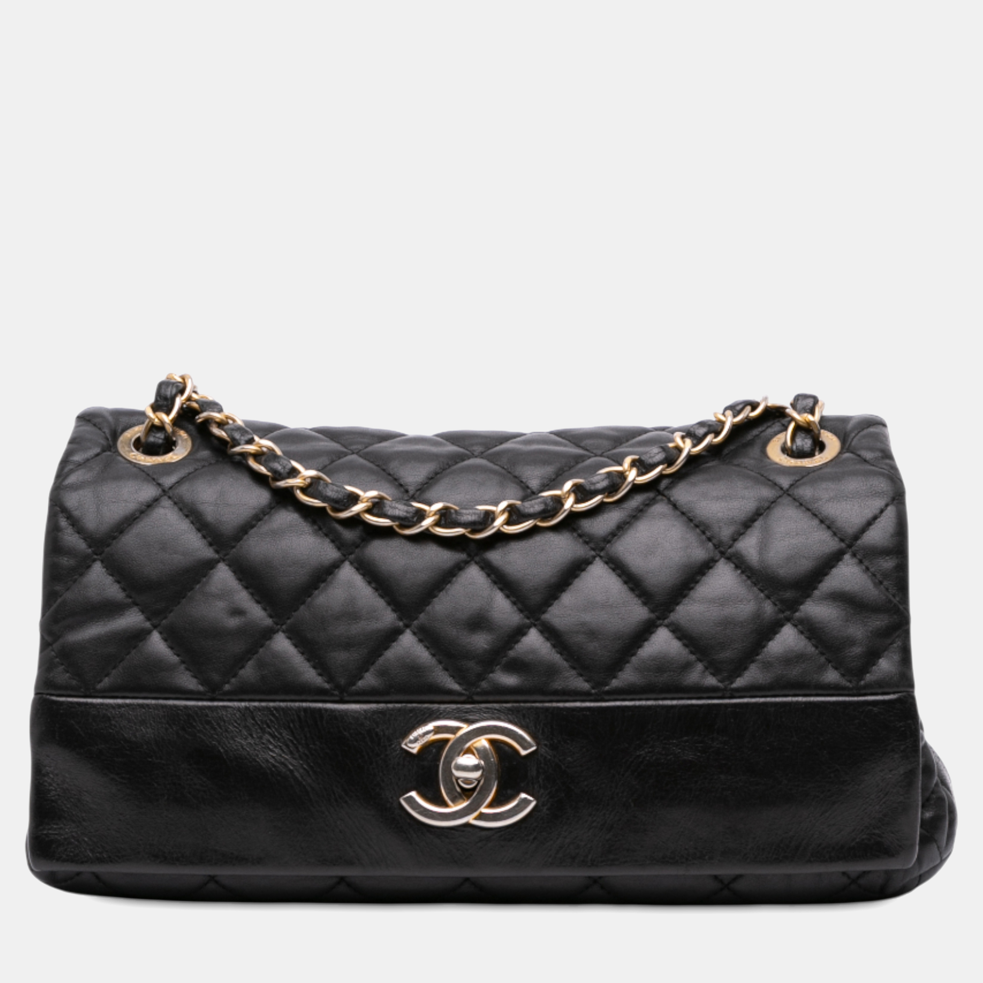 

Chanel Black Medium Quilted Calfskin Soft Elegance Flap