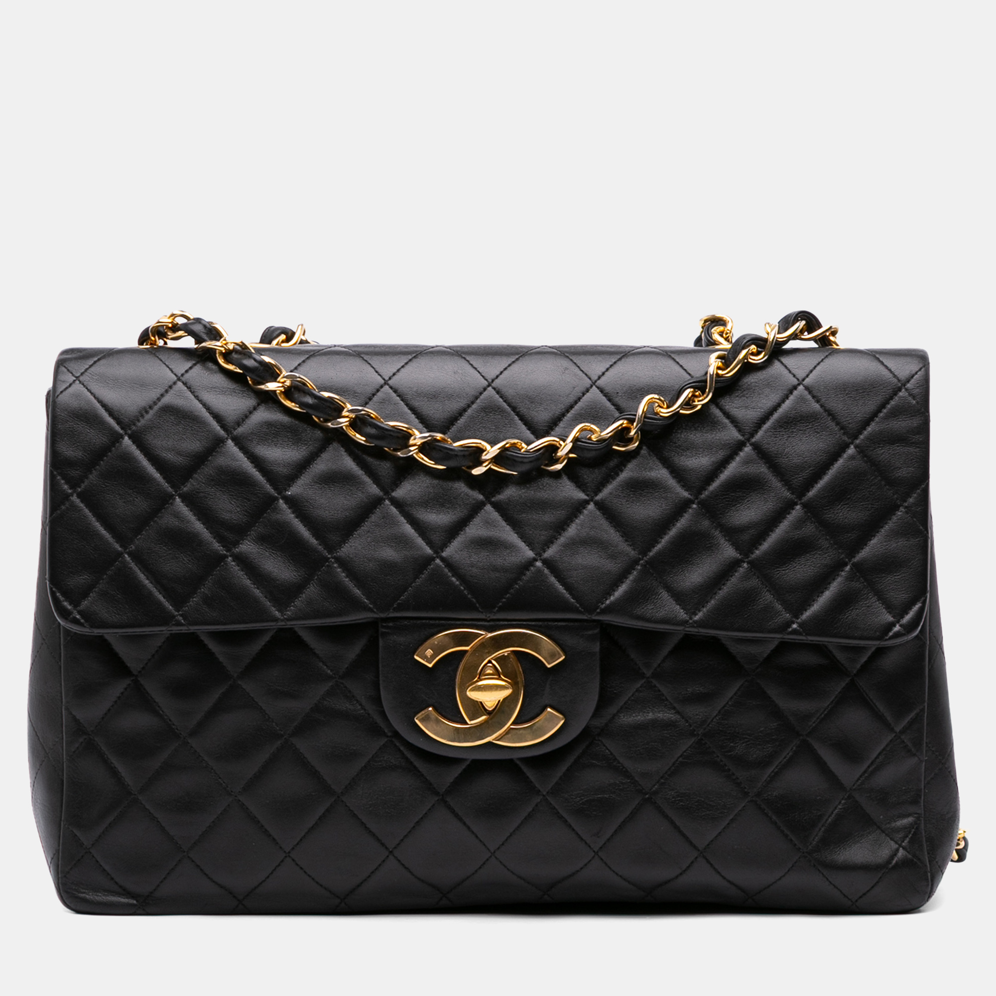 

Chanel Black Maxi  Classic Lambskin Single Flap