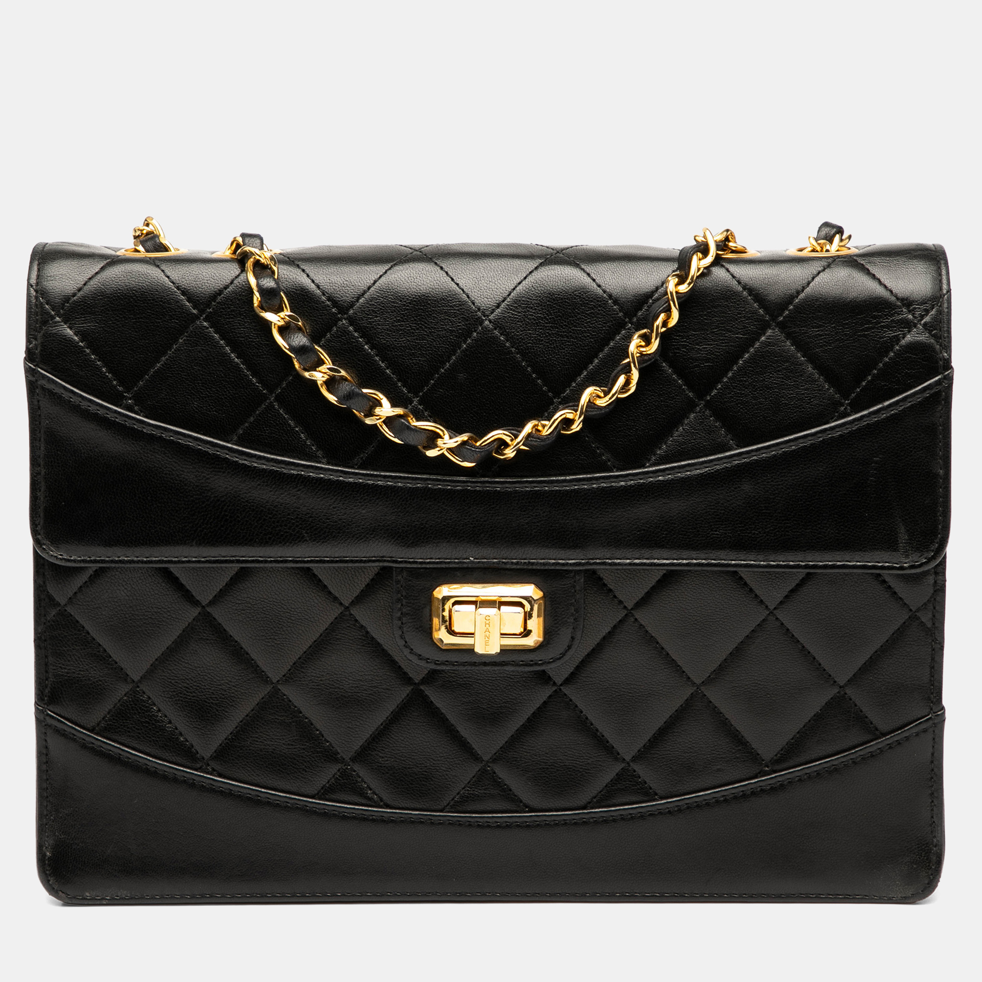 

Chanel Black Medium Quilted Lambskin Mademoiselle Single Flap