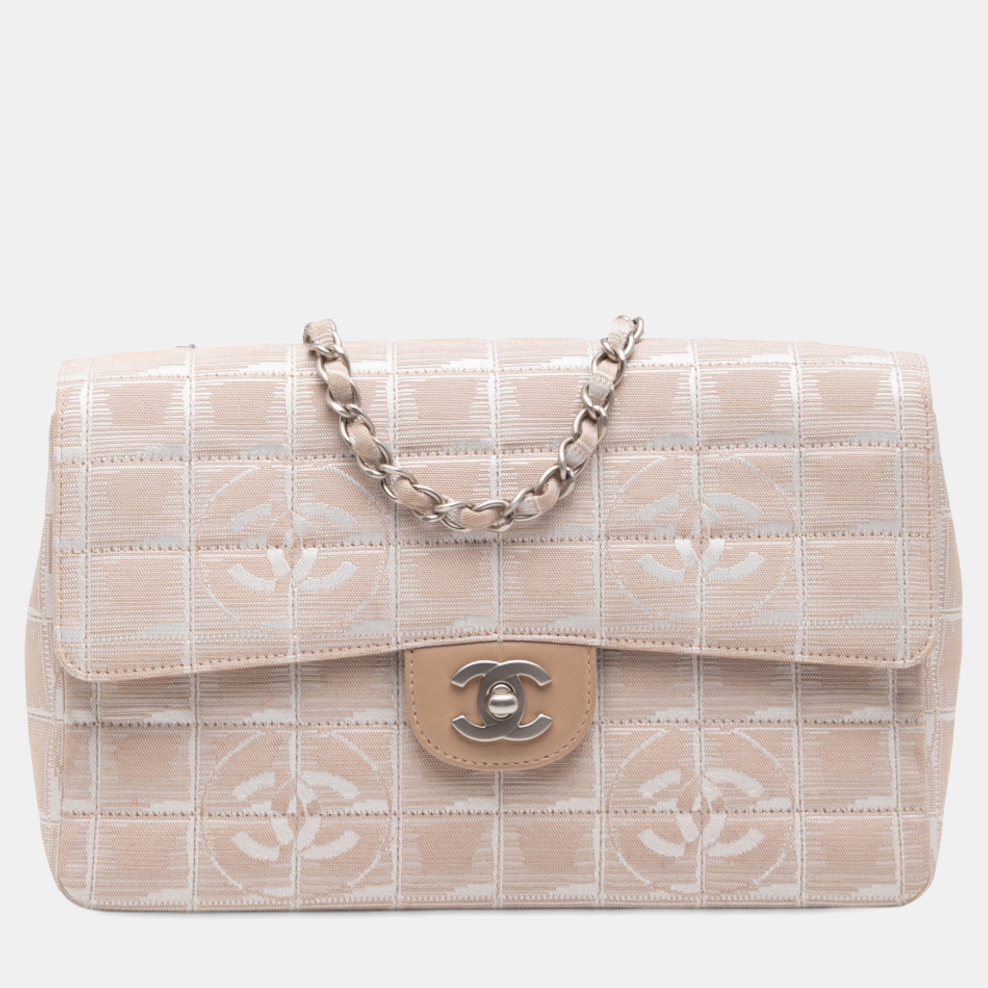 

Chanel Beige Medium New Travel Line Nylon Single Flap