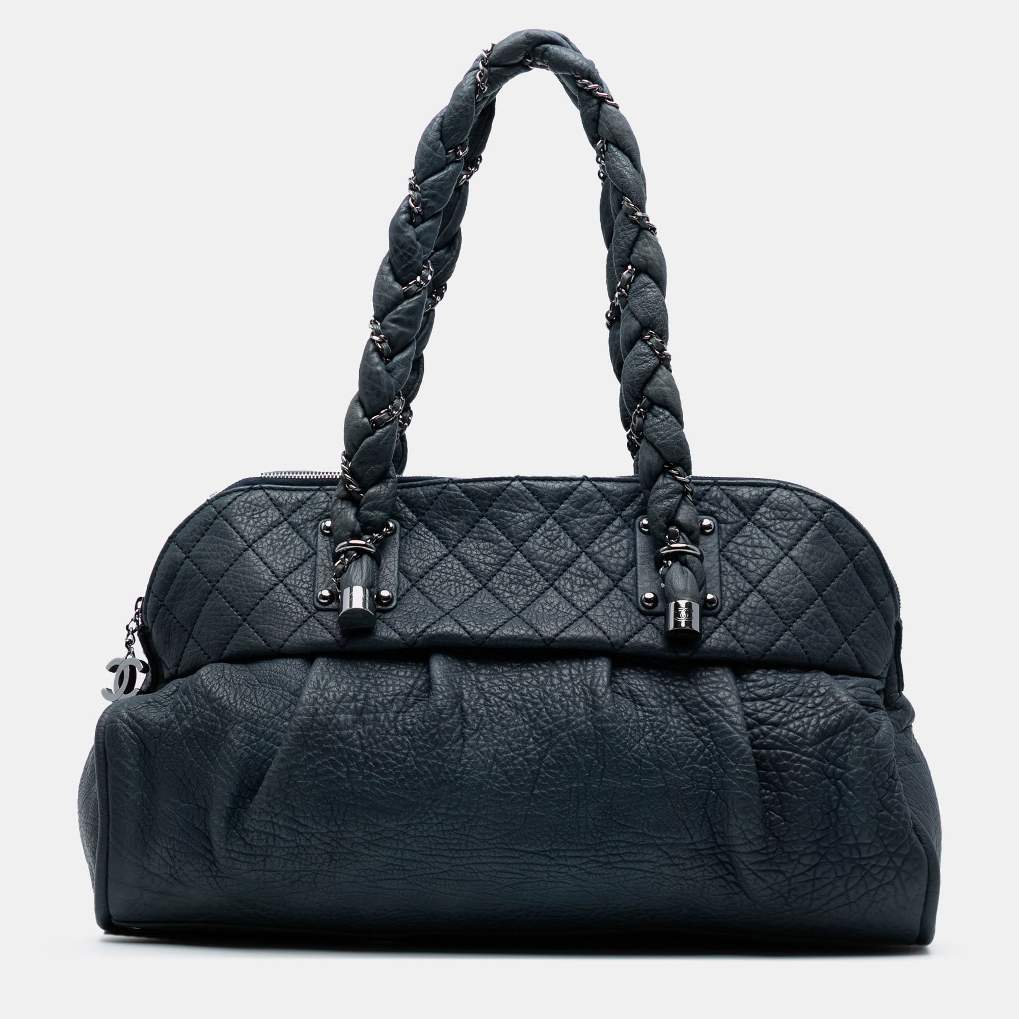 

Chanel Navy Blue Calfskin Lady Braid Shoulder Bag