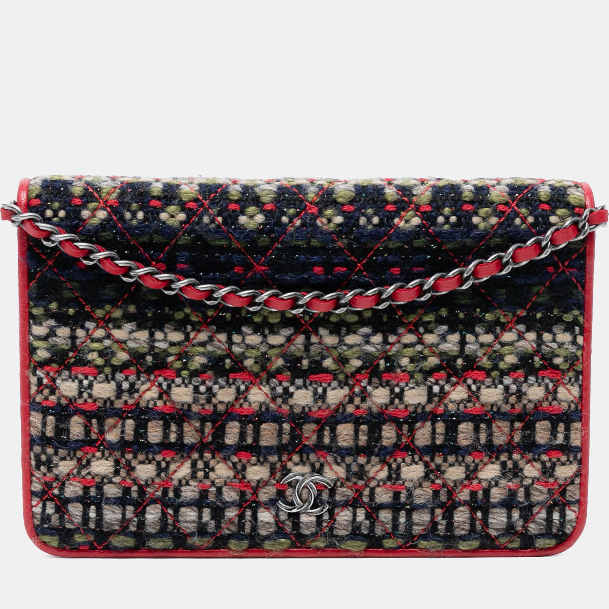 

Chanel Multicolor CC Quilted Tweed Wallet On Chain