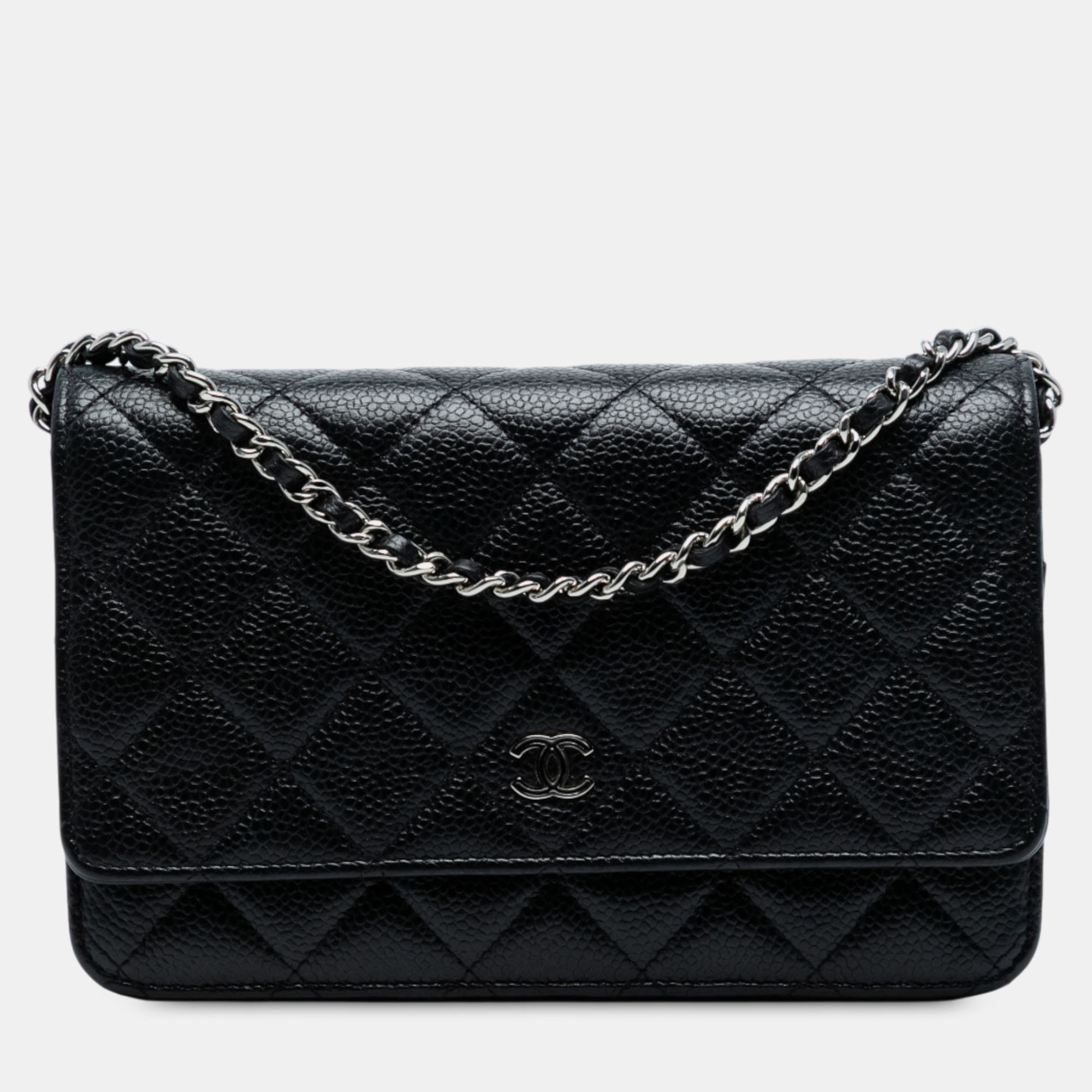 

Chanel Black CC Quilted Caviar Wallet on Chain