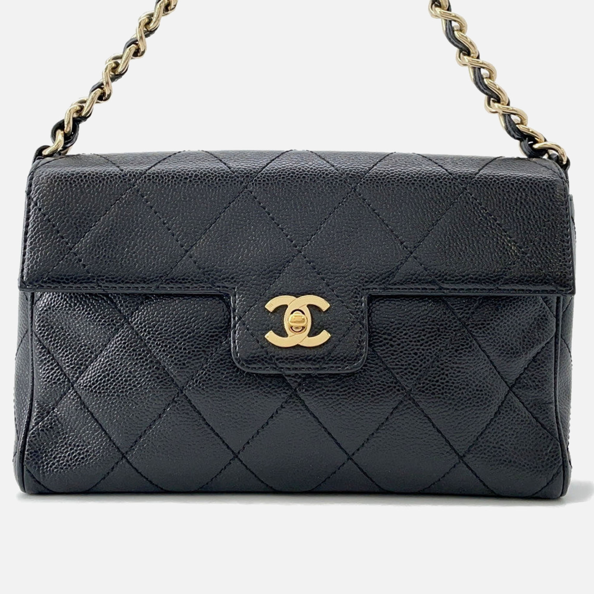 

Chanel One Belt Black Caviar Leather