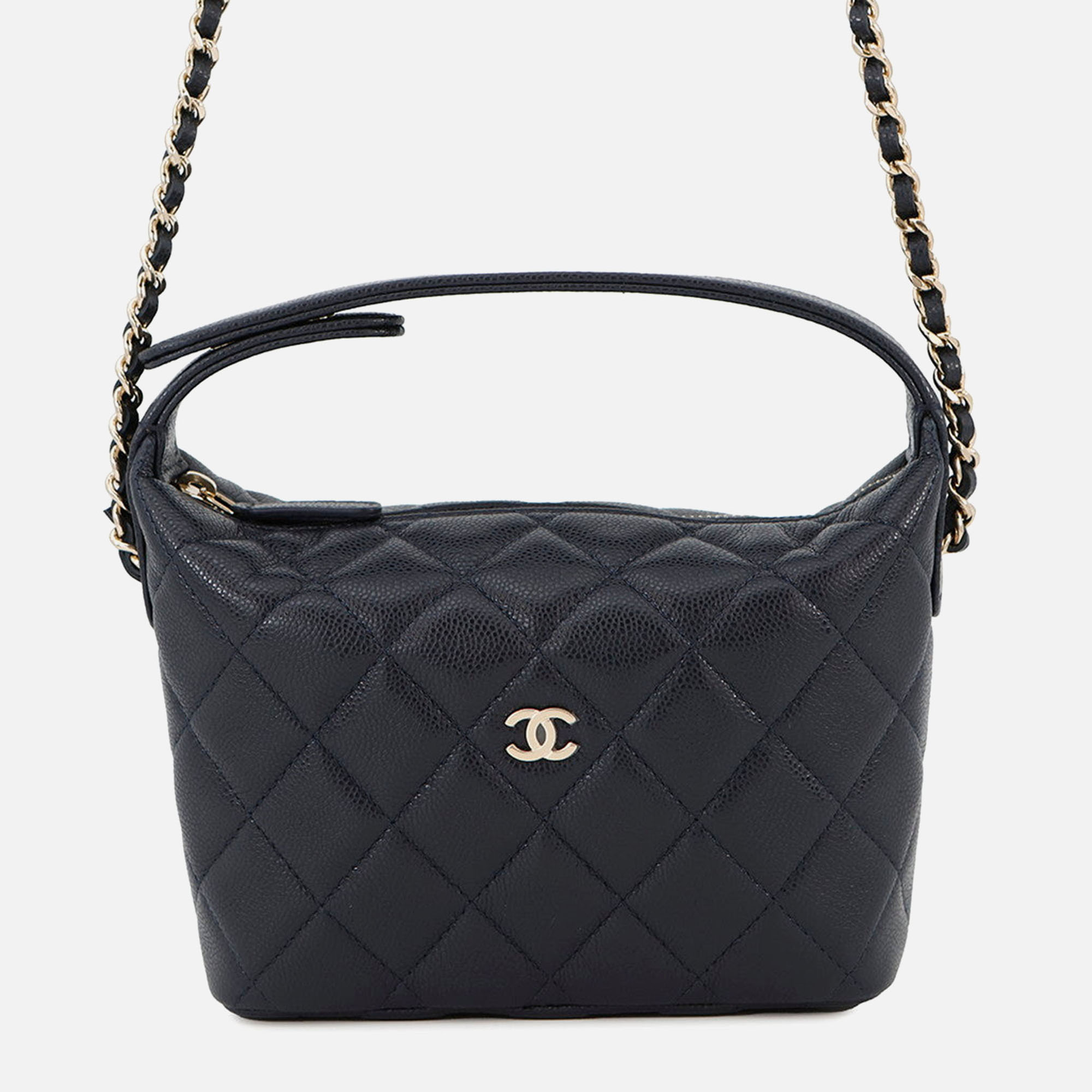 

Chanel Hobo Chain Shoulder Navy Caviar Leather, Navy blue