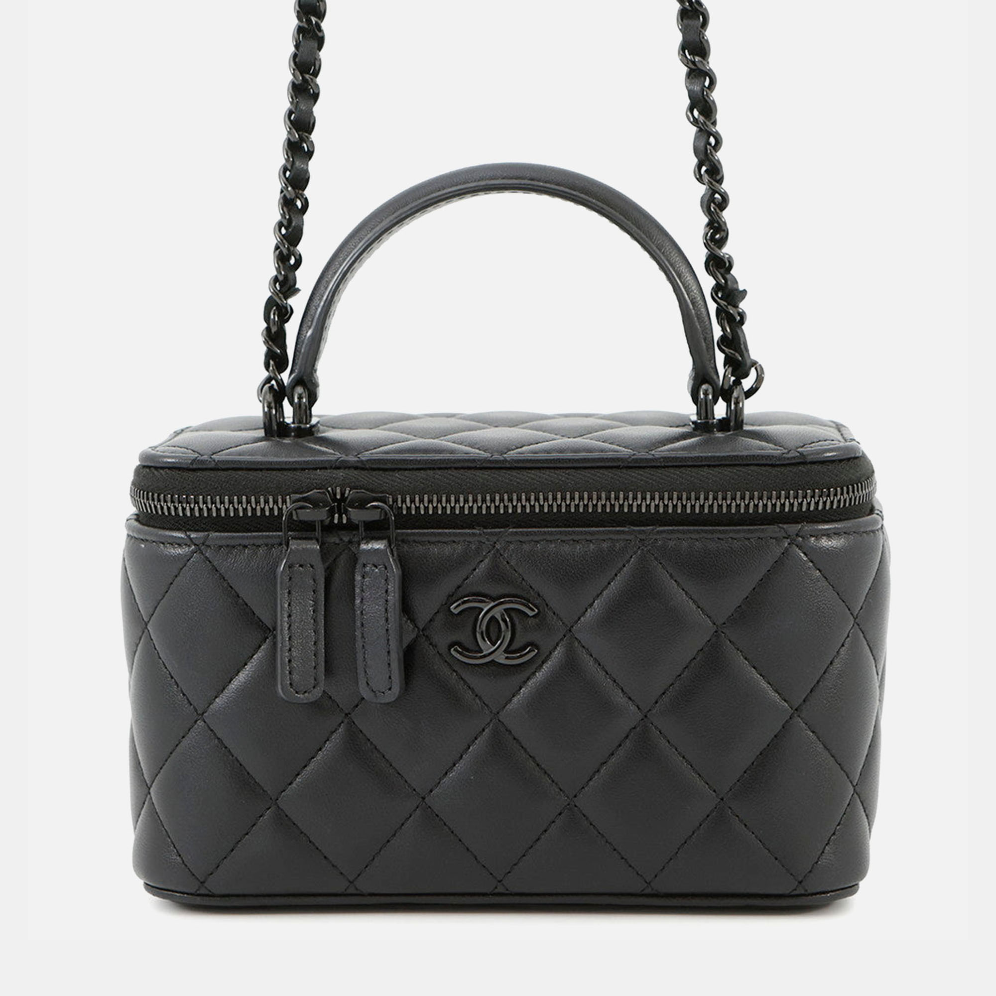

Chanel Matelasse 2Way Vanity Case Black Lambskin
