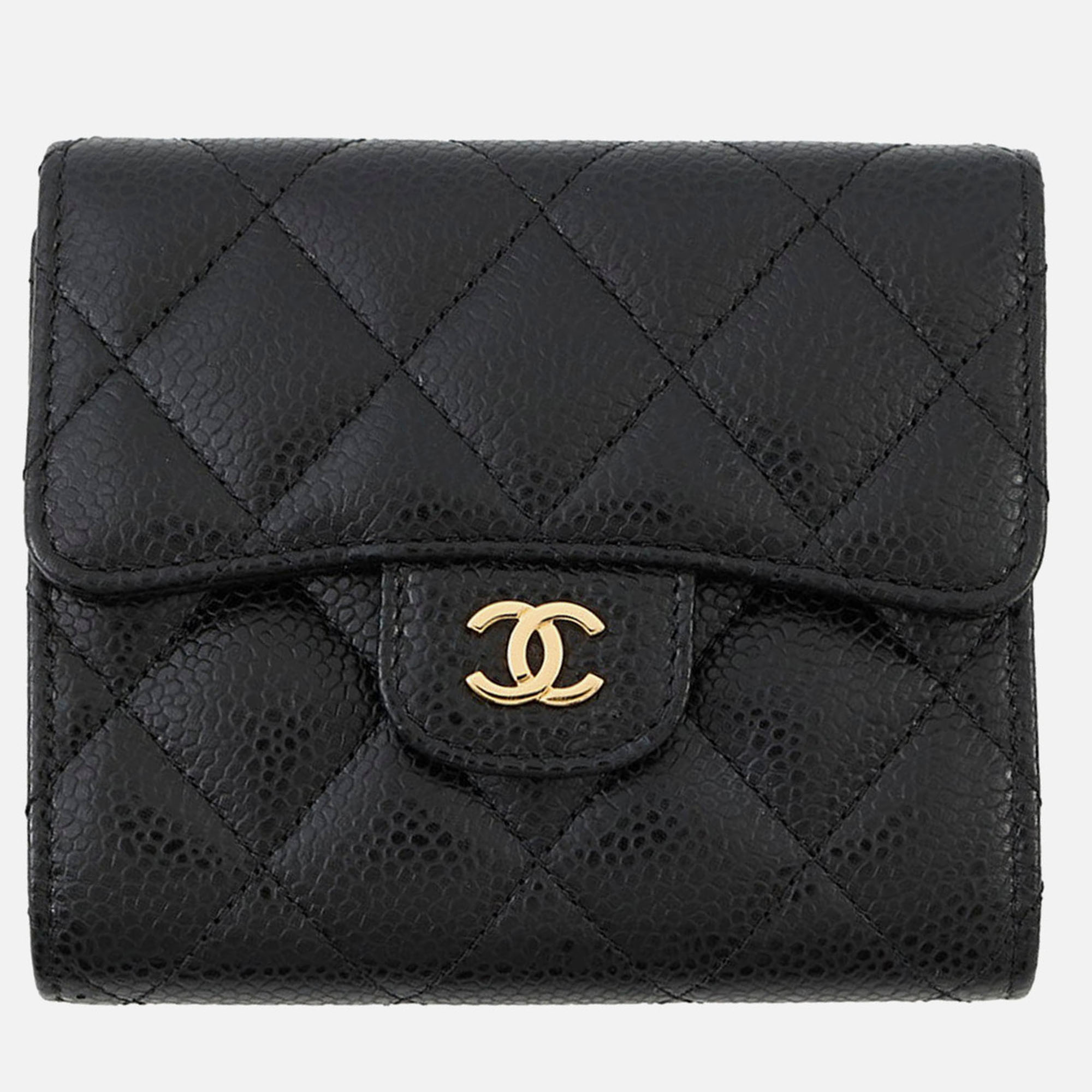 

Chanel Matelasse Classic Small Flap Wallet Black Caviar Leather