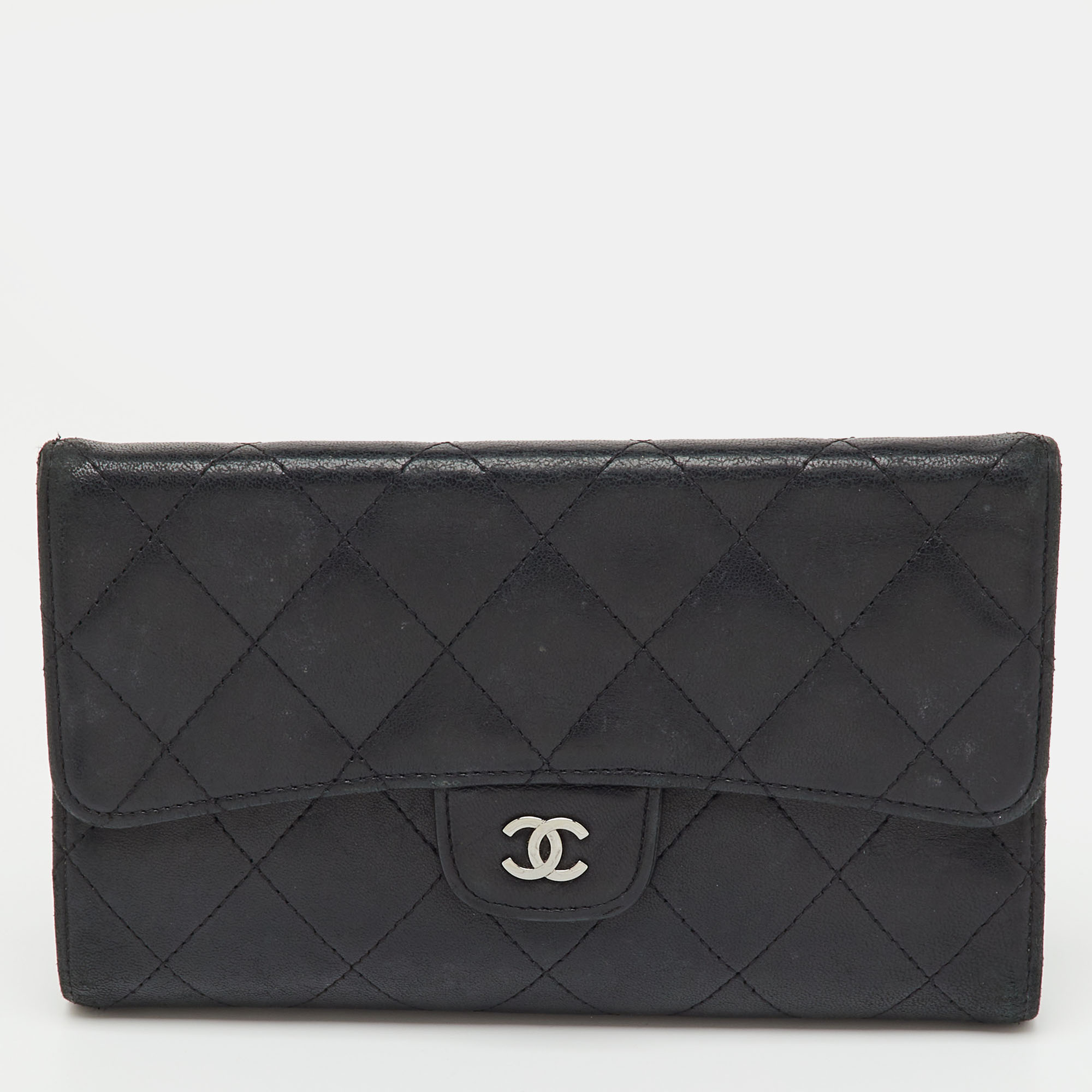 CHANEL Pre-owned Black Patent Leather Cc Card Case