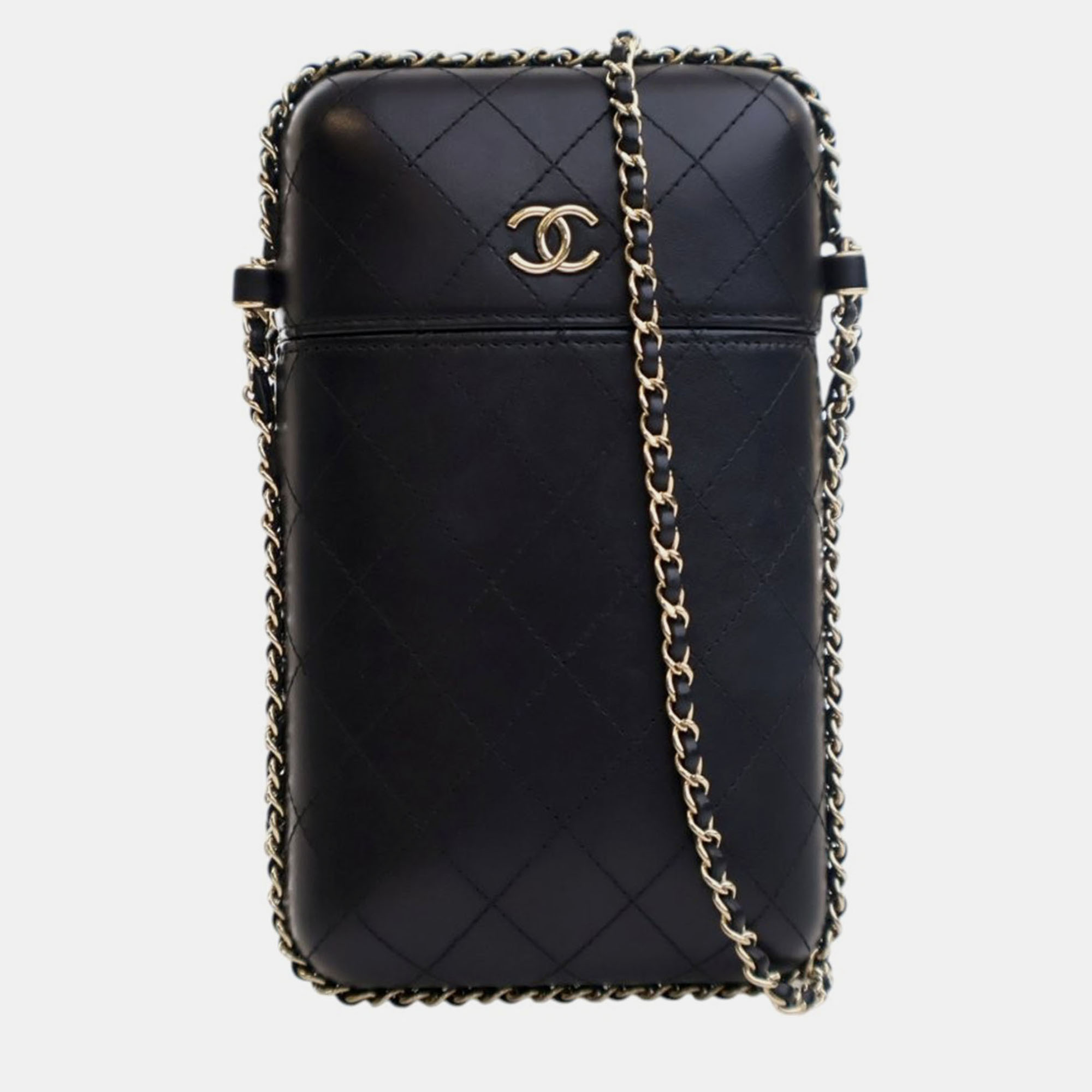 

Chanel Black CC Quilted Lambskin Chain Around Phone Holder