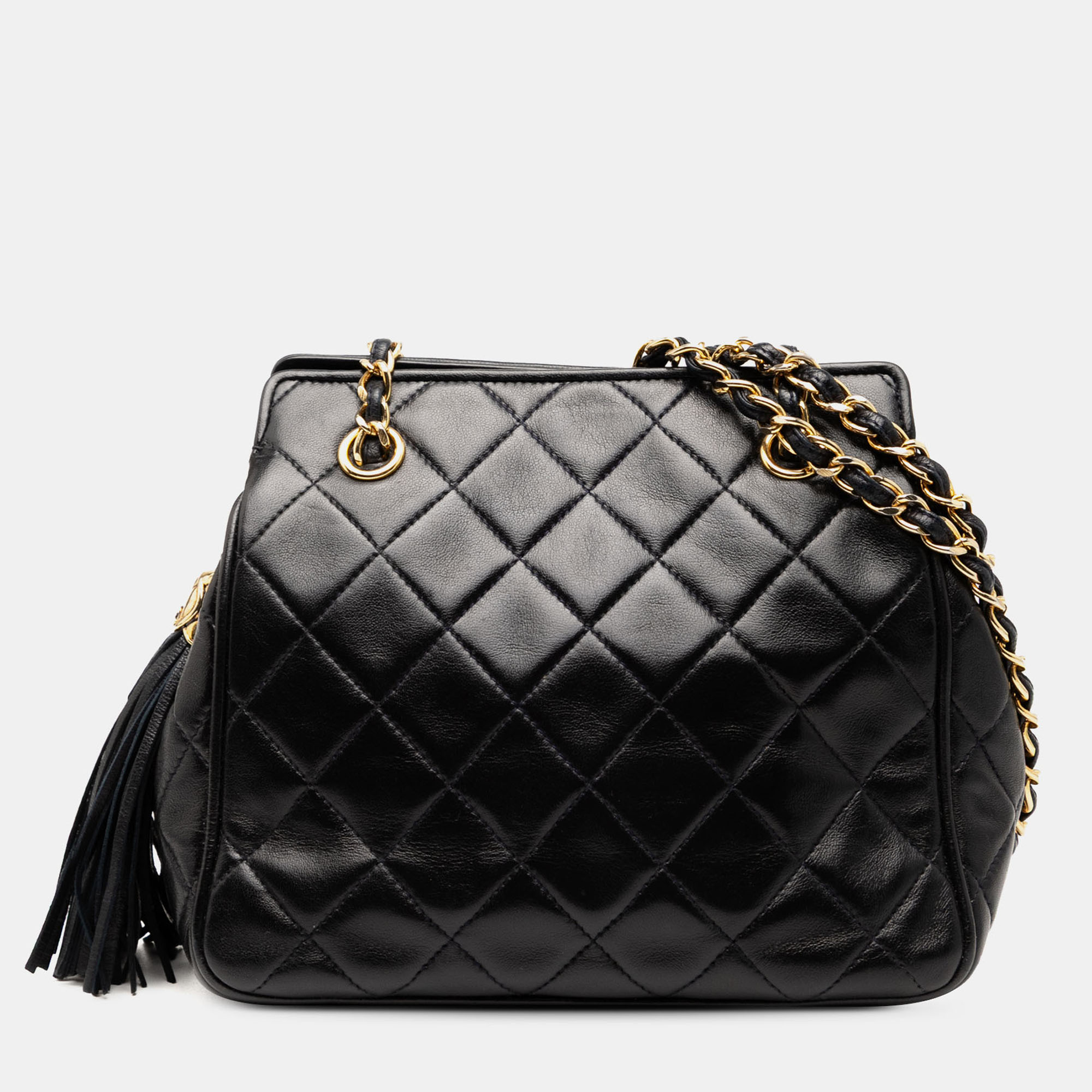 

Chanel Black Mini Quilted Lambskin Chain Tote