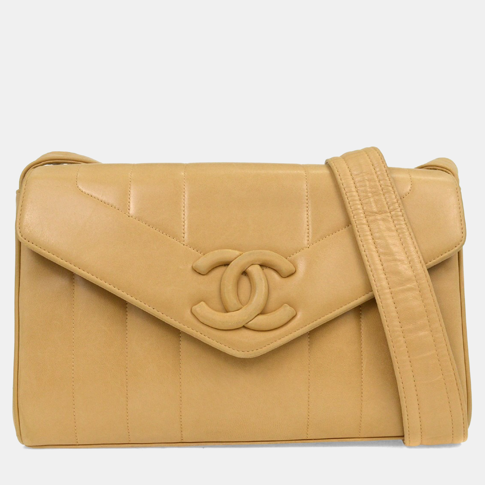 

Chanel Beige Lambskin Mademoiselle Shoulder Bag