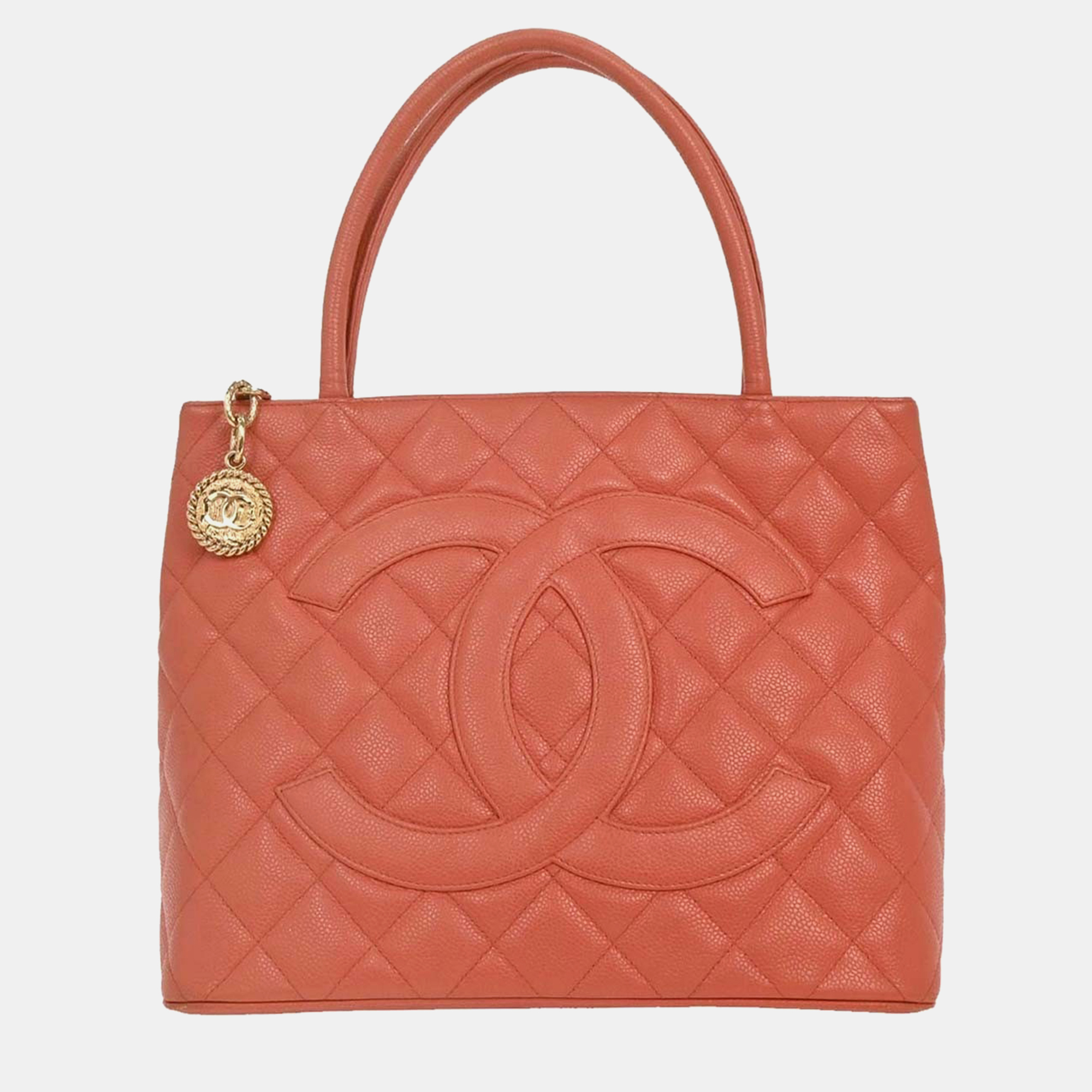 

Chanel Pink Calfskin Medallion Tote Handbag
