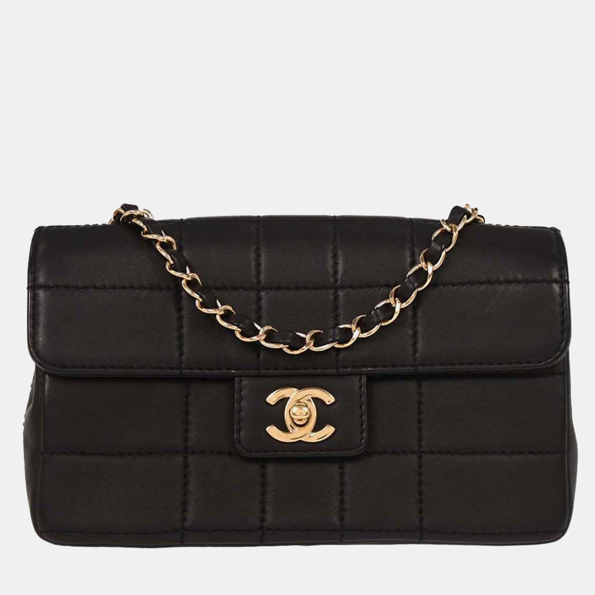 

Chanel Black Calfskin Choco Bar Shoulder Bag