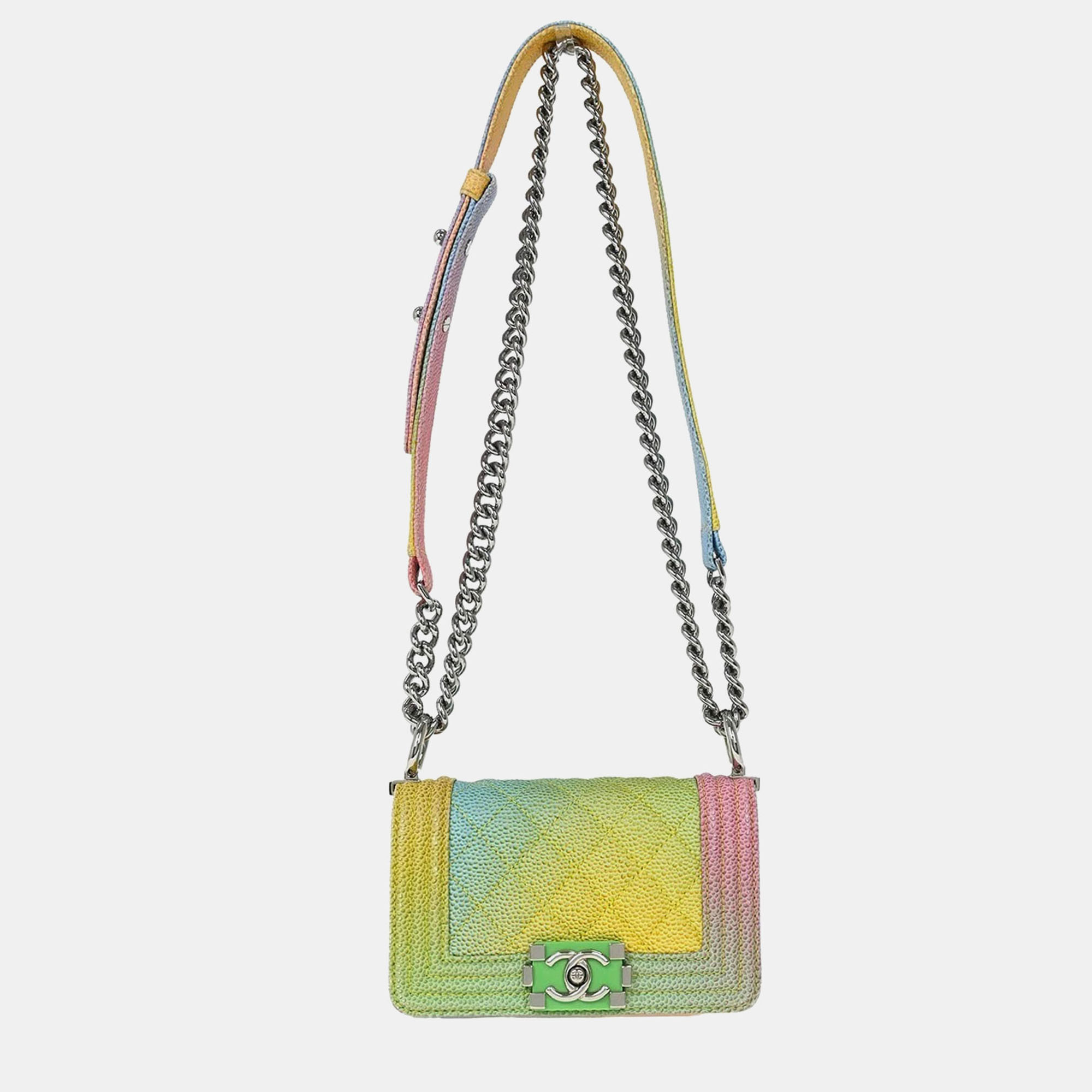 

Boy Chanel Pastel Color Calfskin Mini Shoulder Bag, Multicolor