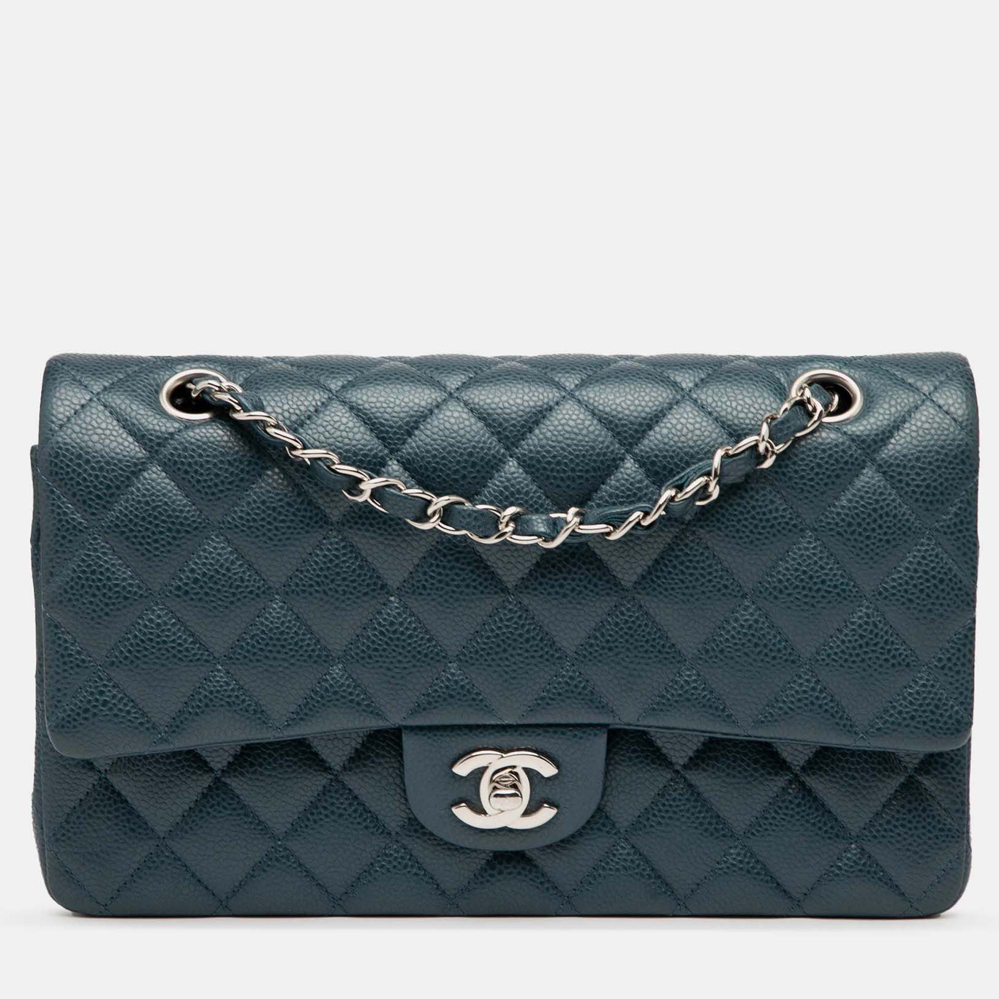 

Chanel Blue Medium Classic Caviar Double Flap
