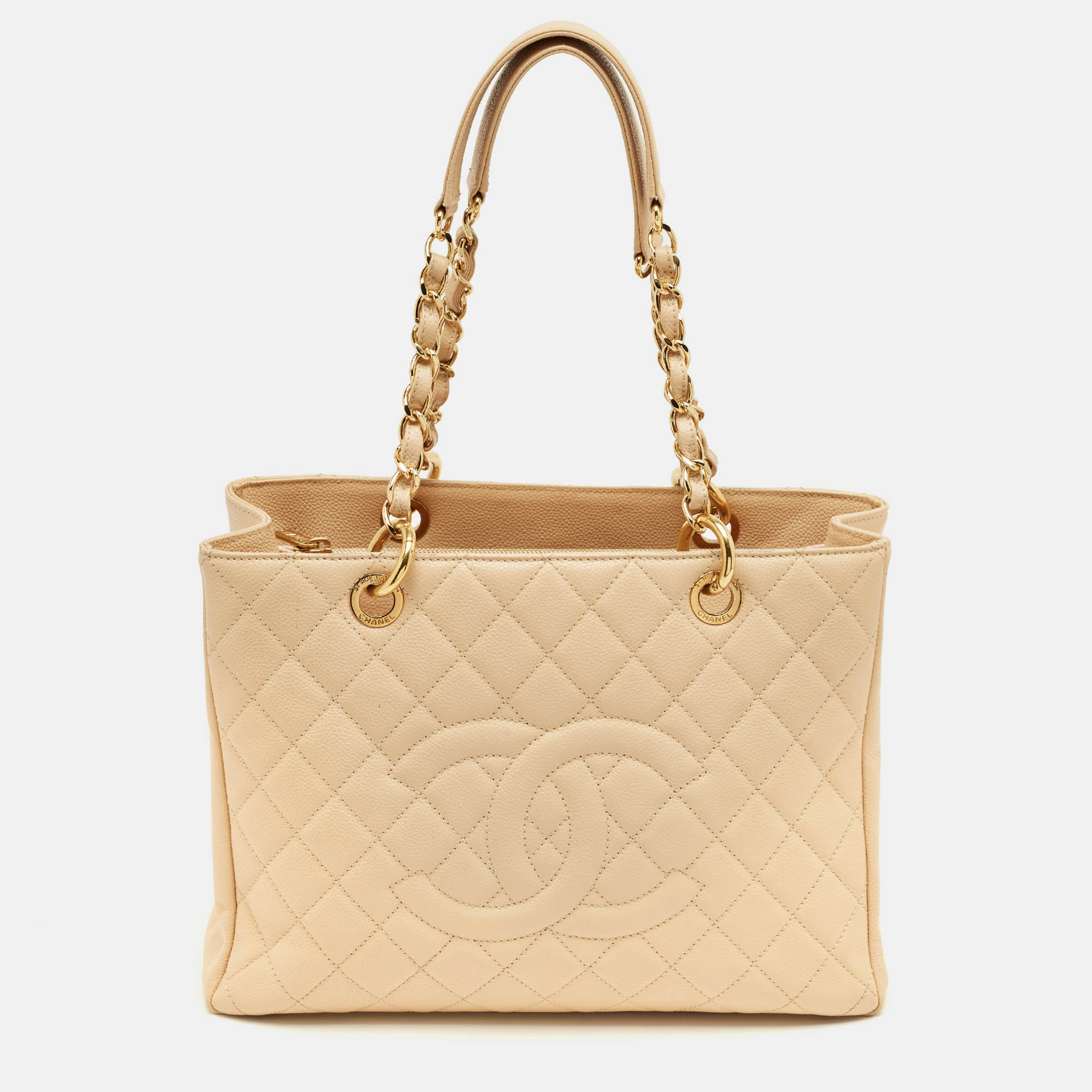 

Chanel Beige Quilted Caviar Leather GST Shopper Tote