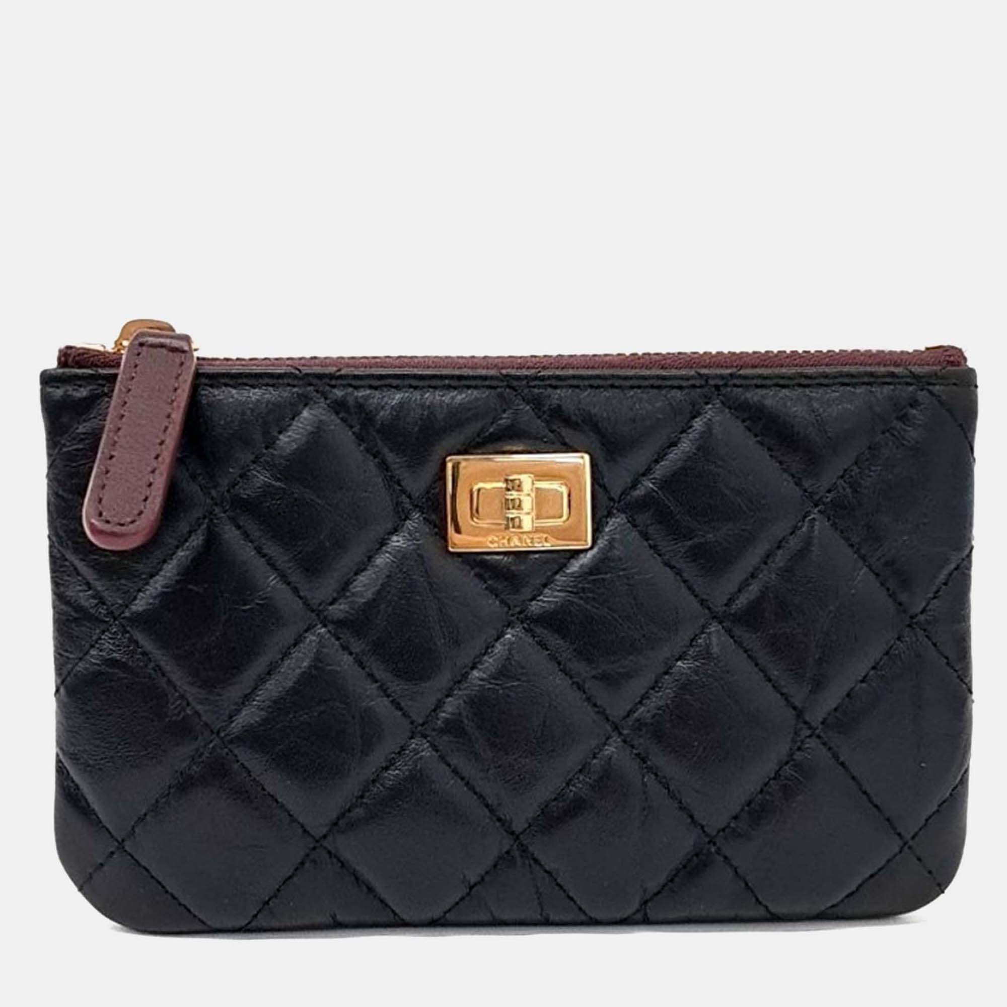 

Chanel Black Caviar Leather Vintage 2.55 Pouch