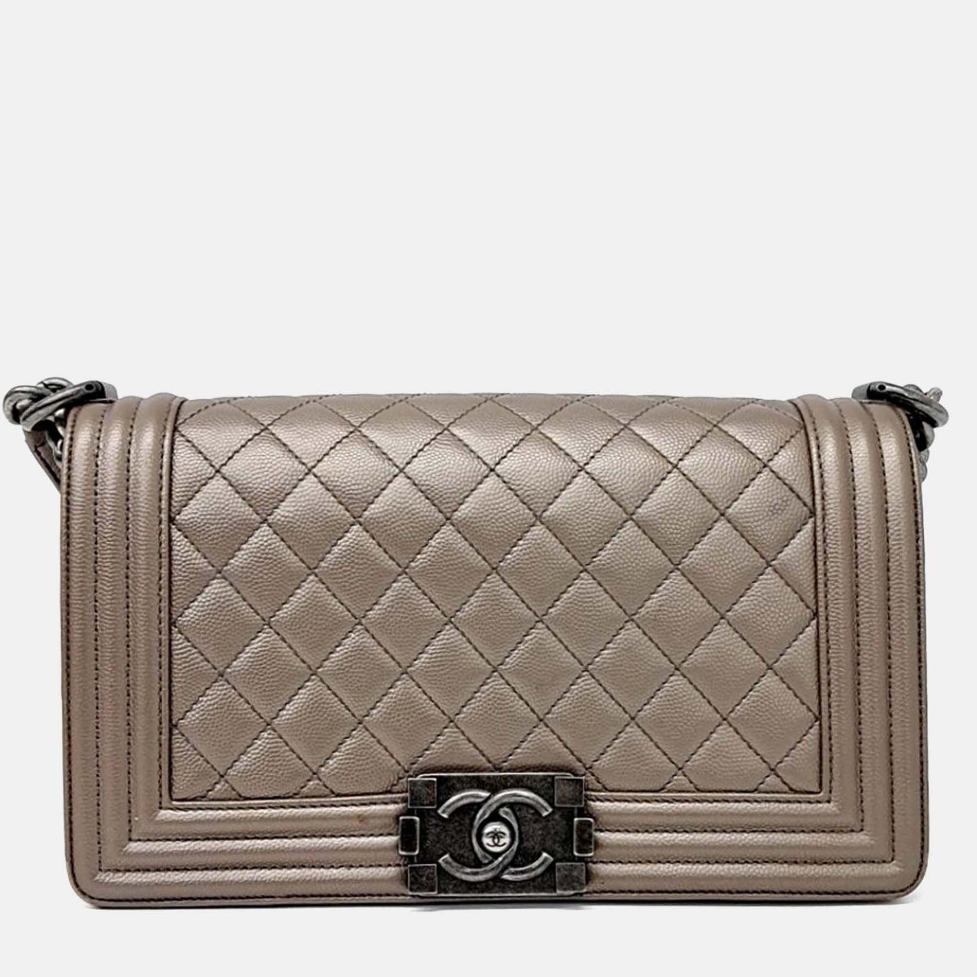 

Chanel Brown Caviar Leather Caviar Boy Bag Medium