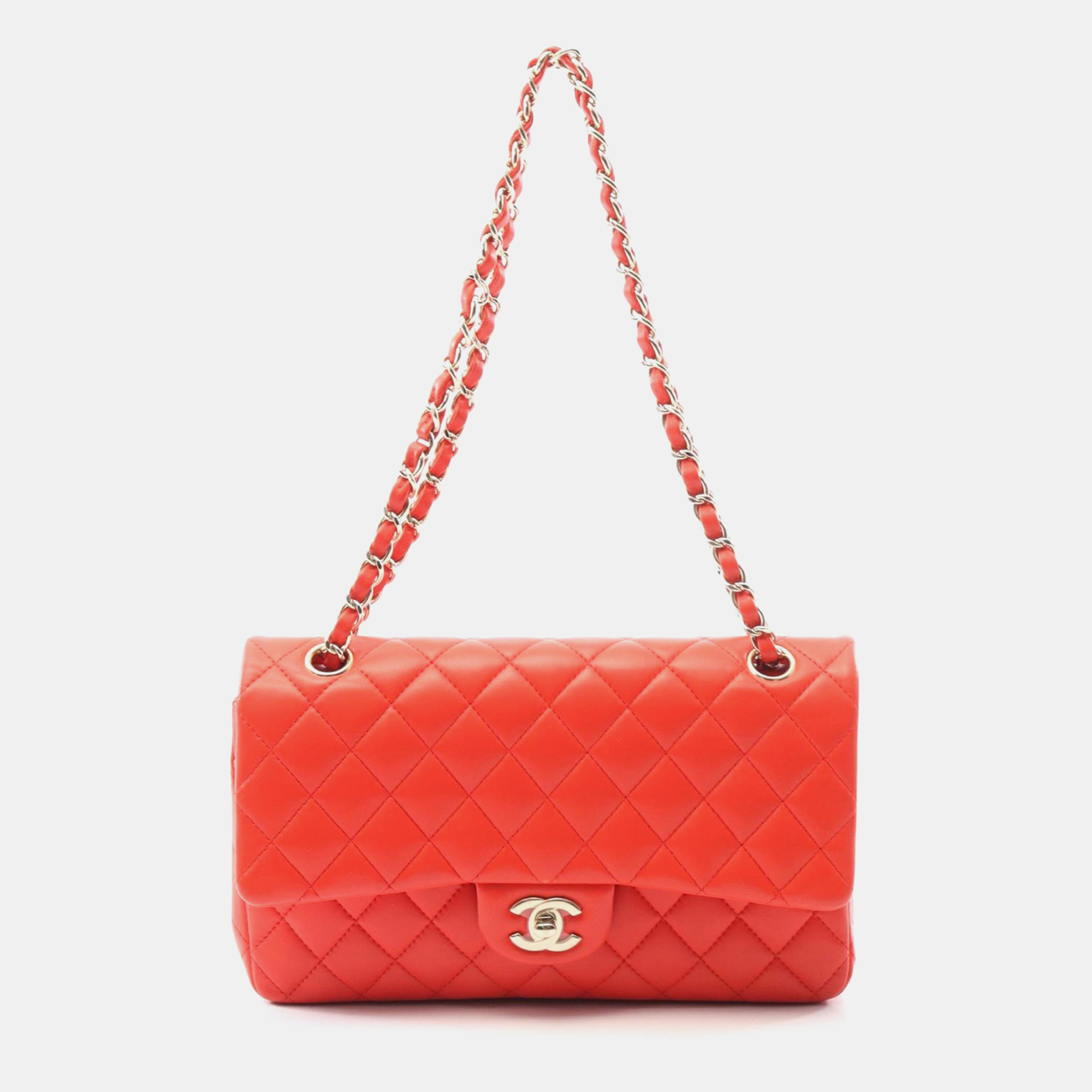

Chanel Classic Double Flap  Red Leather Shoulder Bag