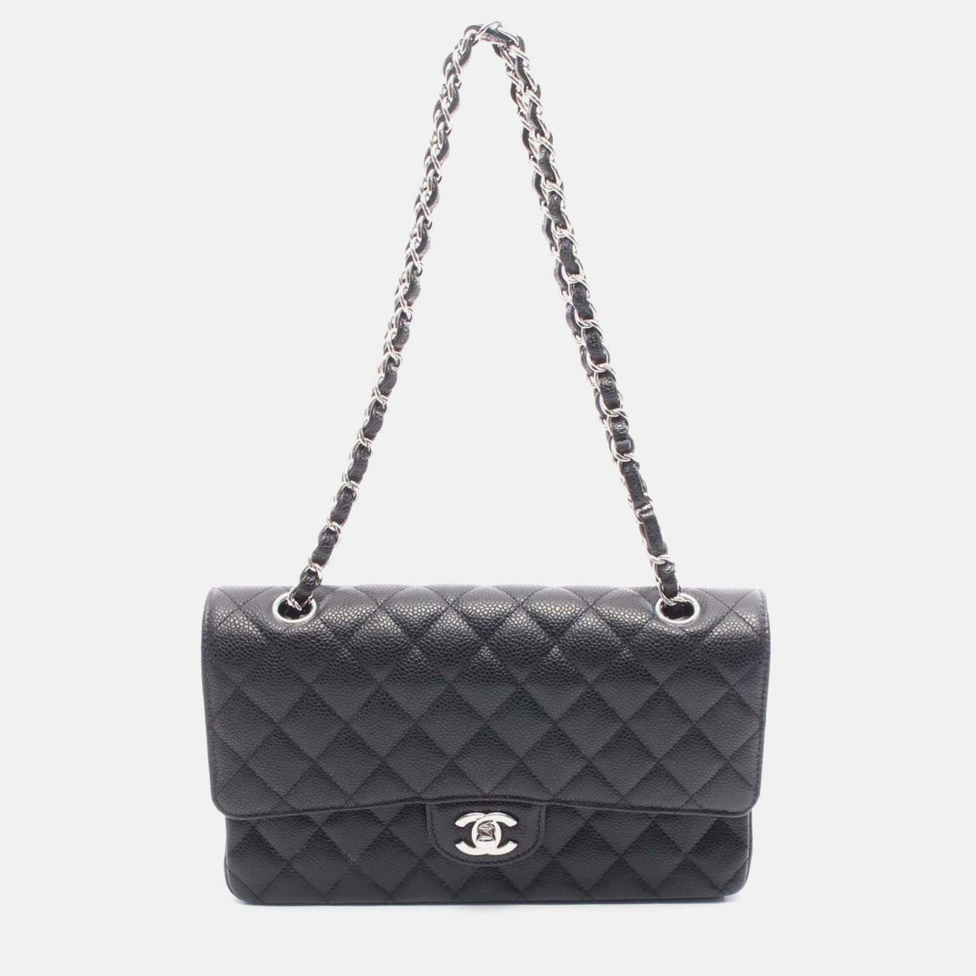 

Chanel Classic Double Flap  Black Leather Shoulder Bag