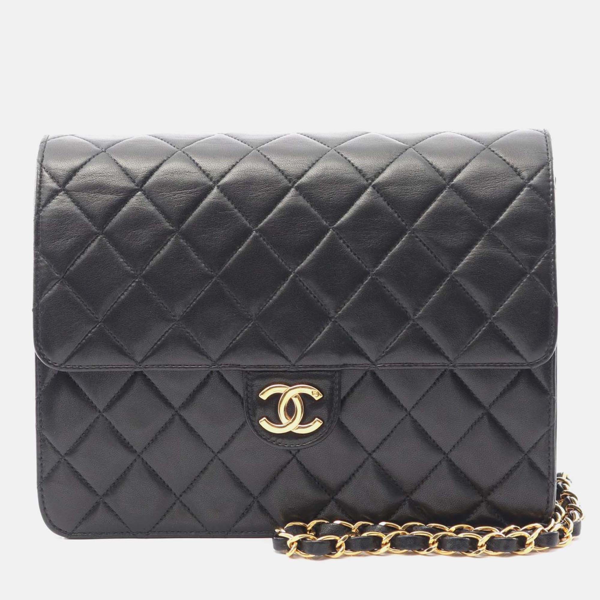 

Chanel Flap Black Leather Shoulder Bag