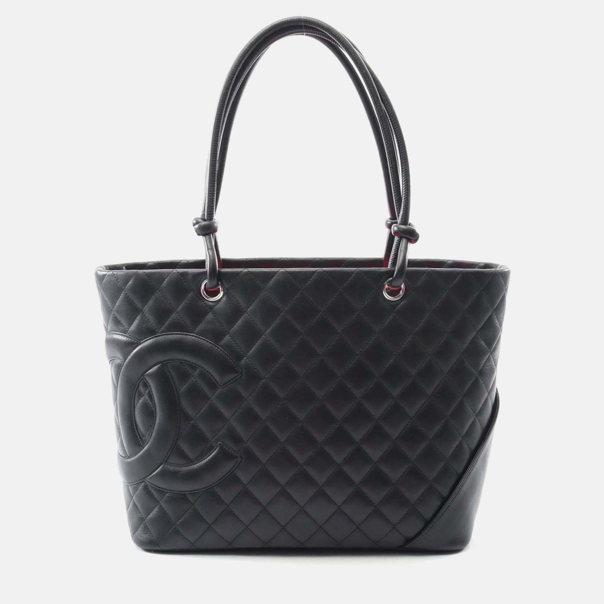

Chanel Cambon Ligne Black Leather Tote Bag