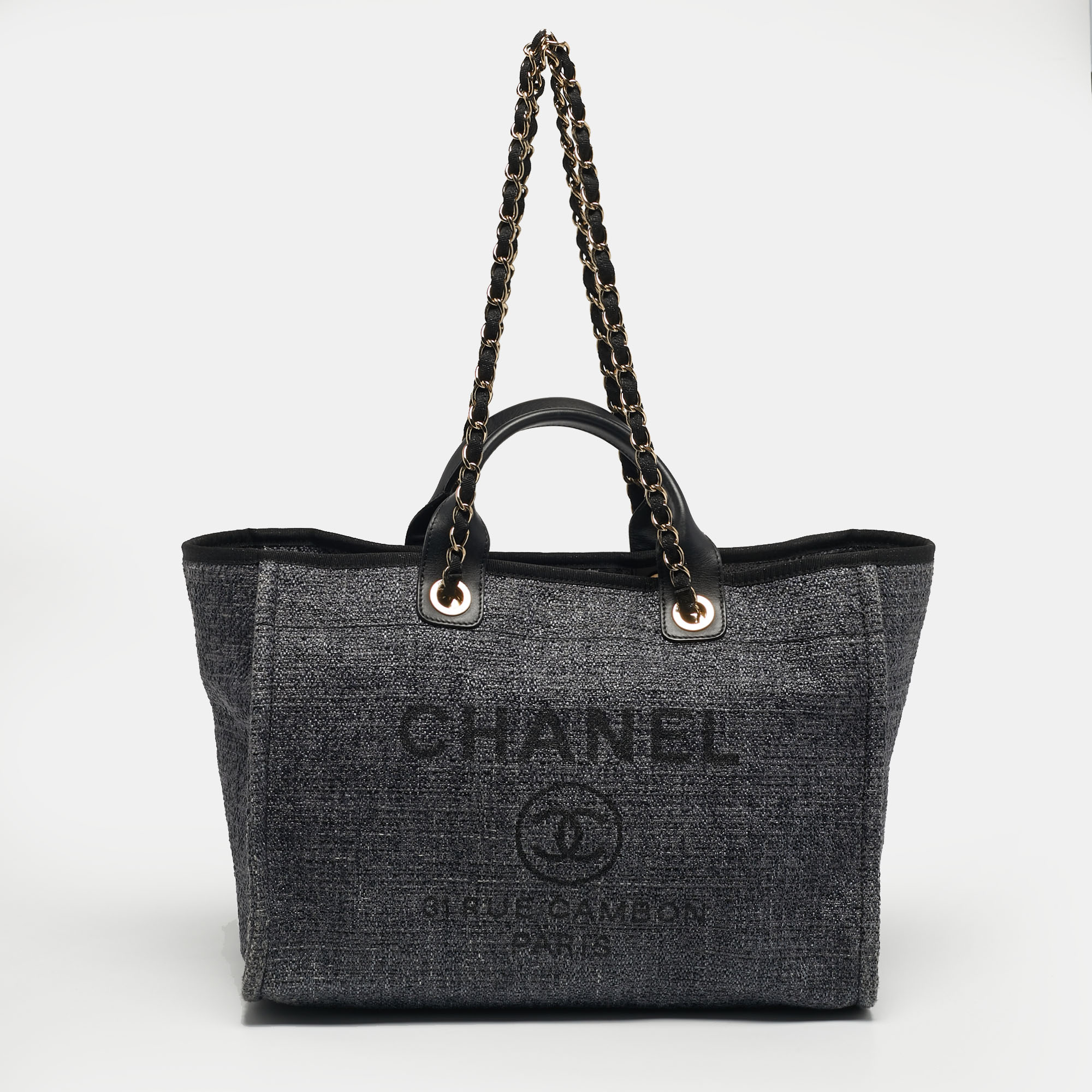 

Chanel Grey Straw  Deauville Shopper Tote
