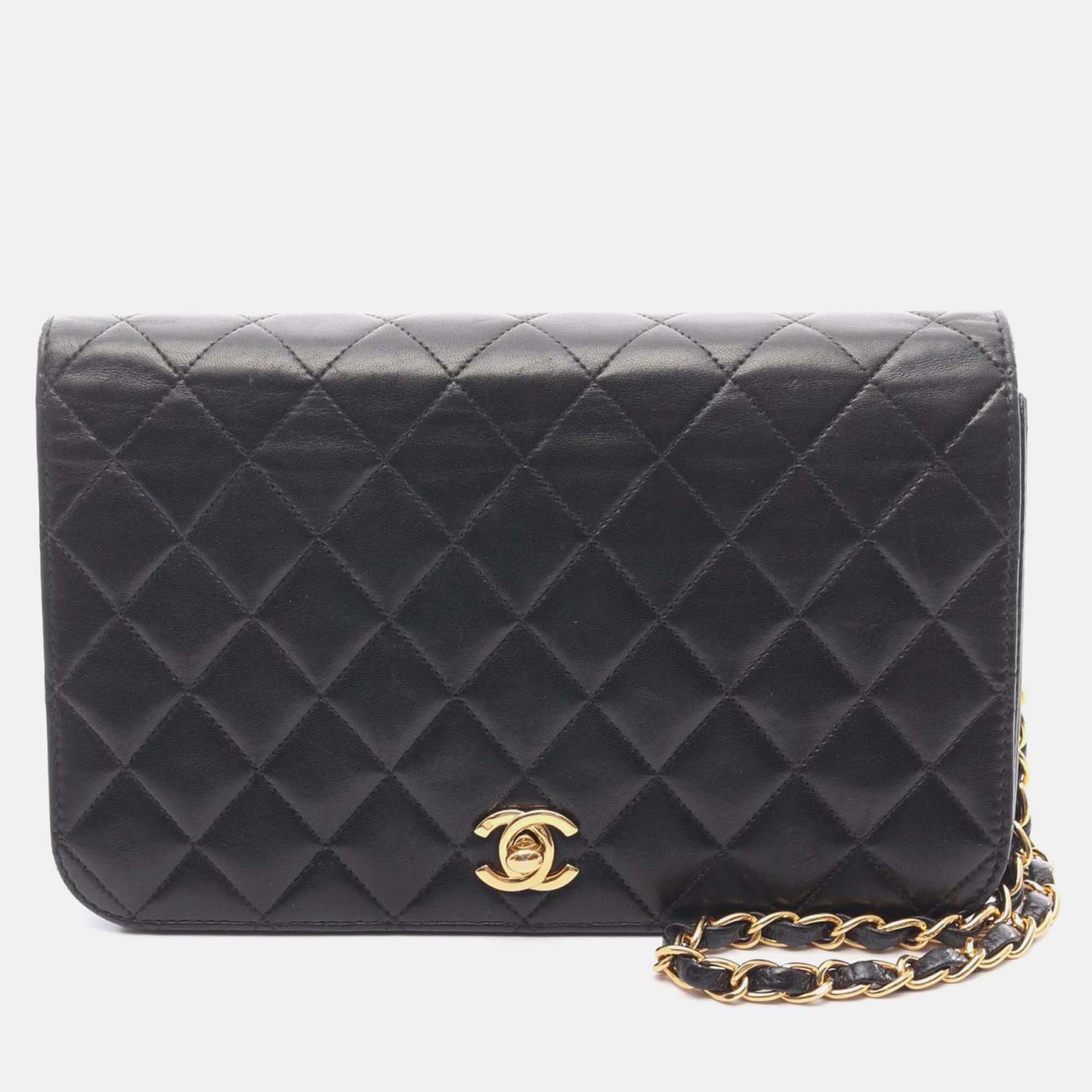 

Chanel Full Flap Black Quilted Leather Shoulder Bag