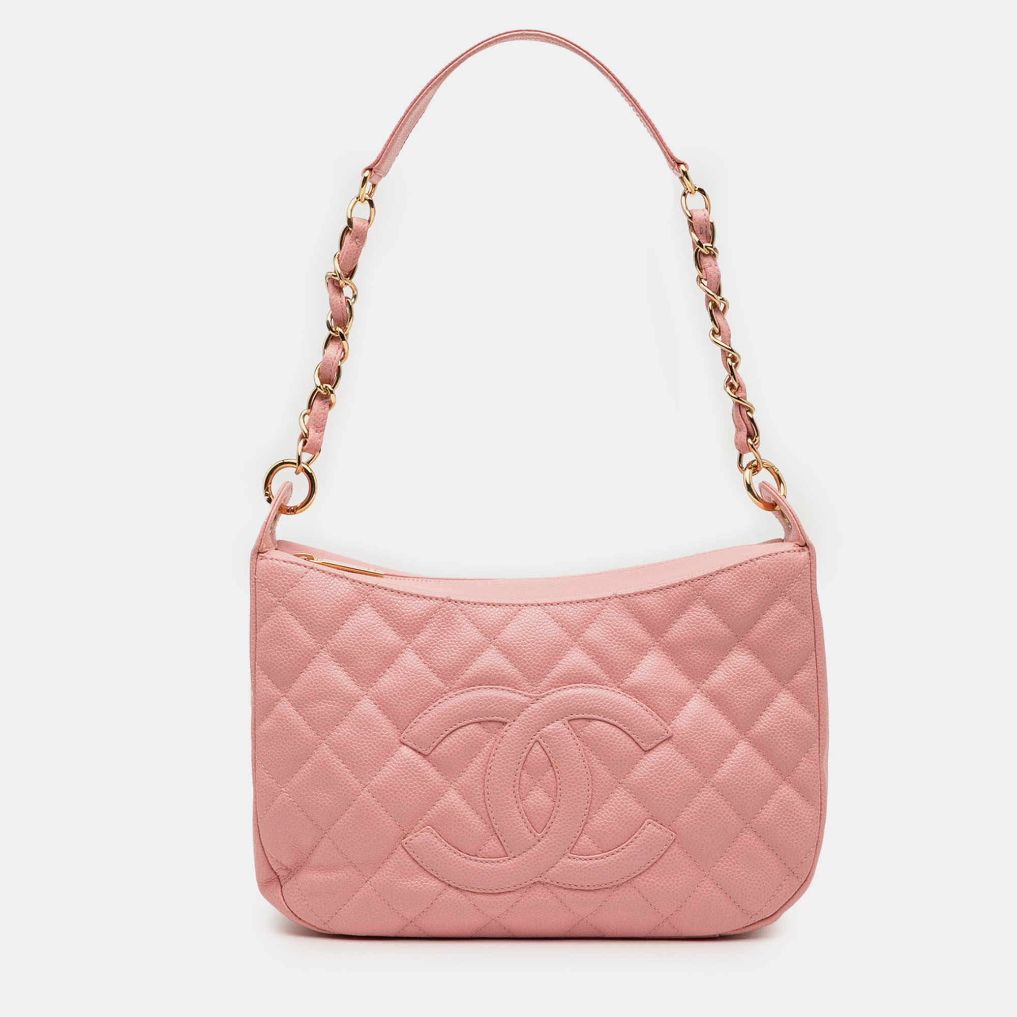 

Chanel Pink Quilted Caviar Timeless Shoulder Bag